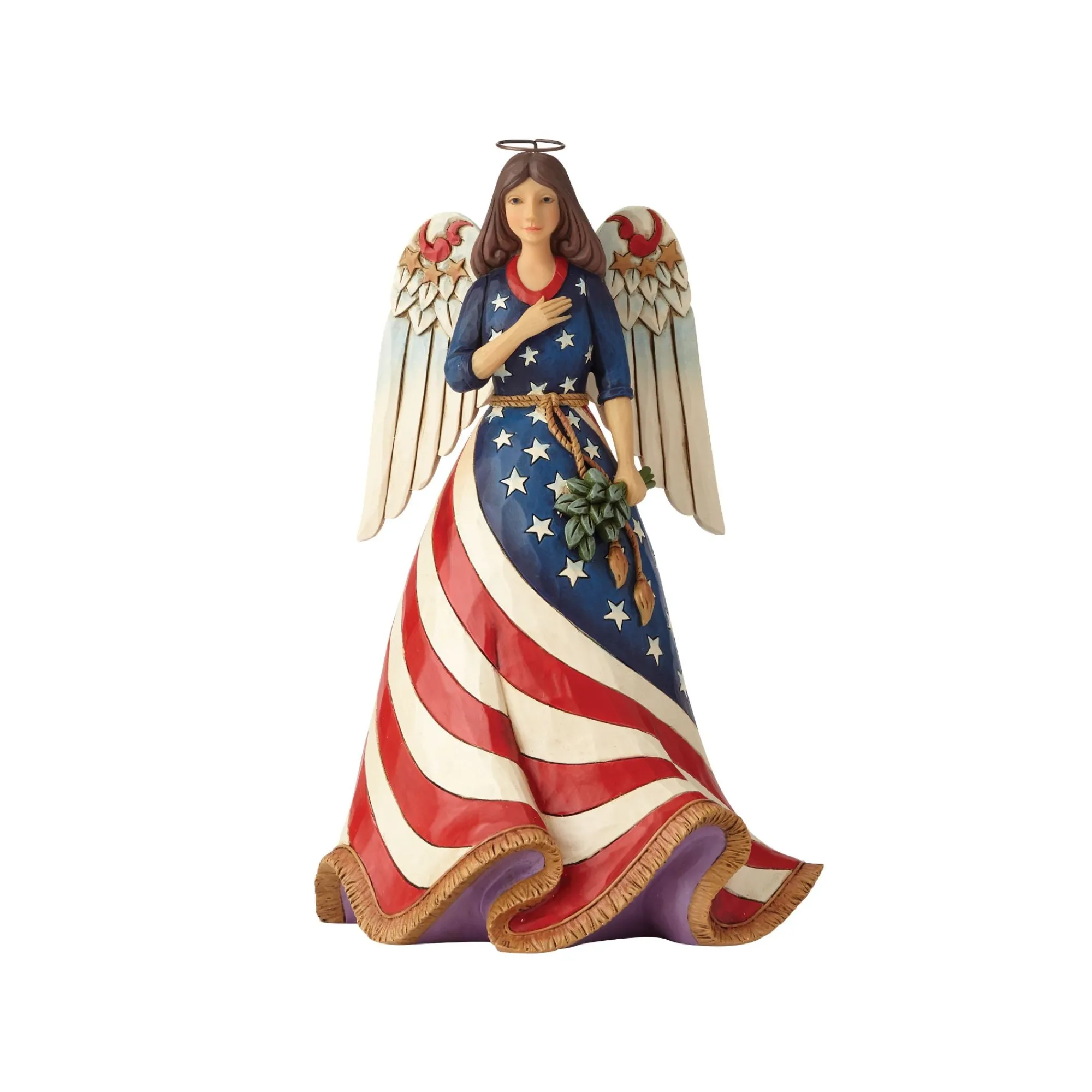 Enesco Gift Figurines | Religious | Patriotic Angel w/Flag Dress