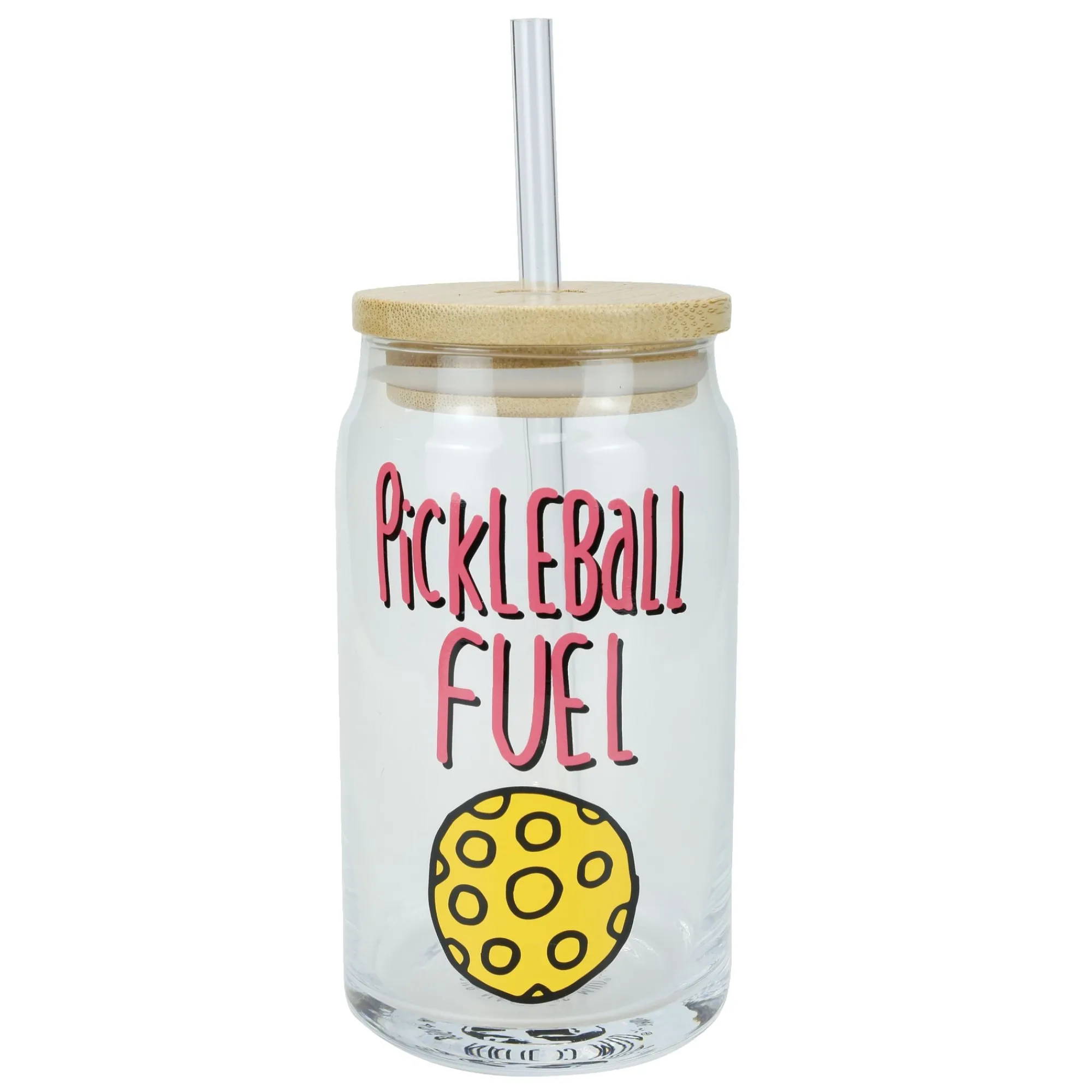 Enesco Gift Drinkware | PickleBall Latte Glass w Lid