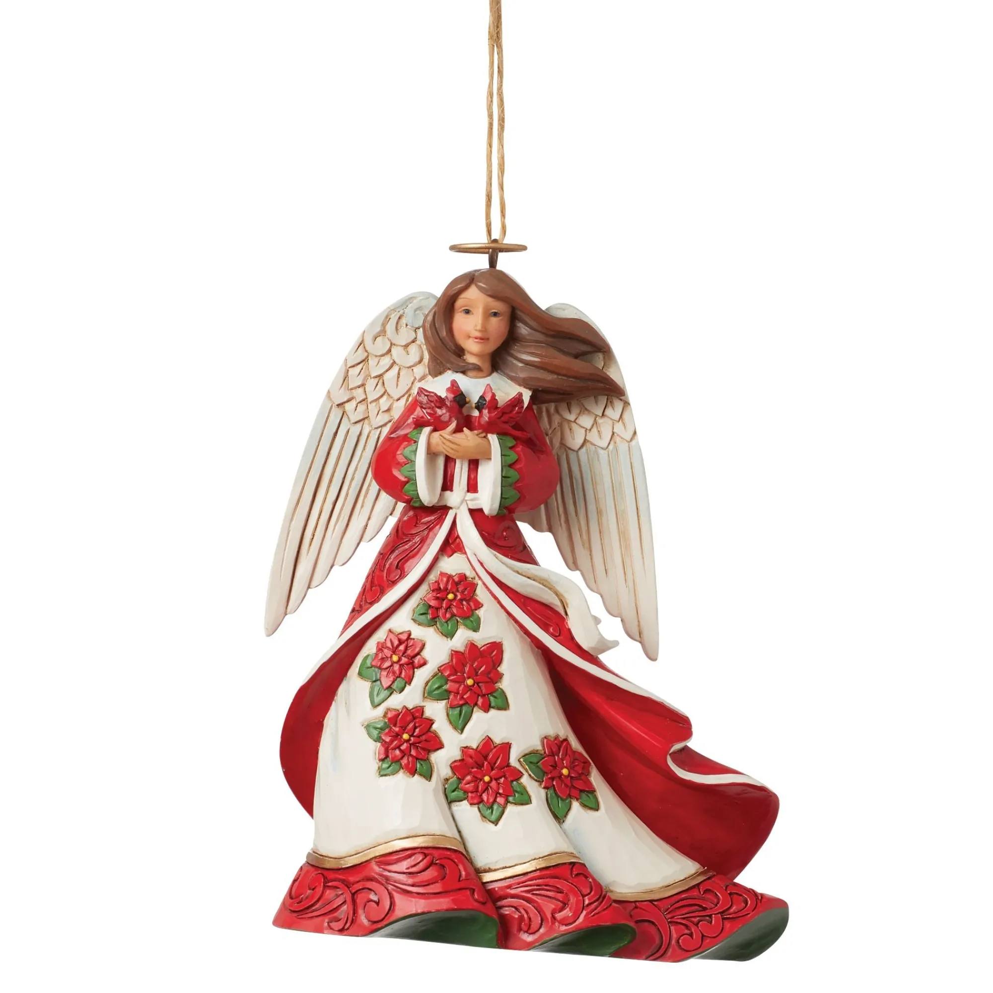 Enesco Gift Figurines | Religious | Red Angel with Cardinals Orn