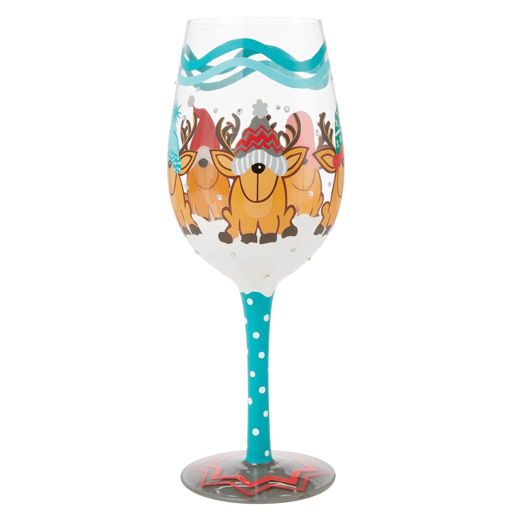 Enesco Gift Drinkware | Reindeer Games Wine Glass