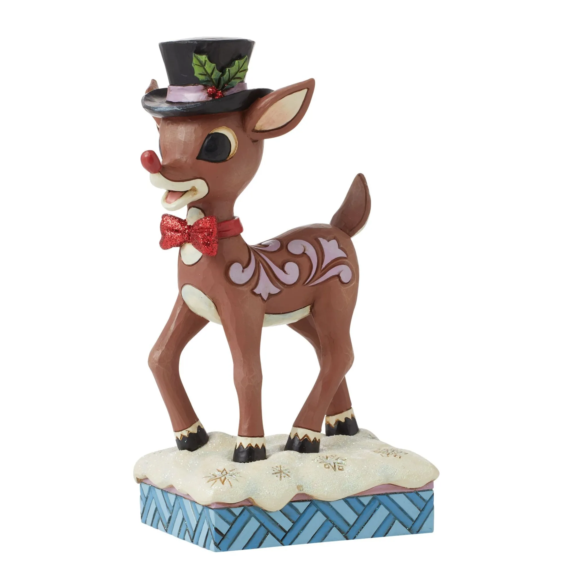 Enesco Gift Figurines | Rudolph in Top Hat & Bowtie