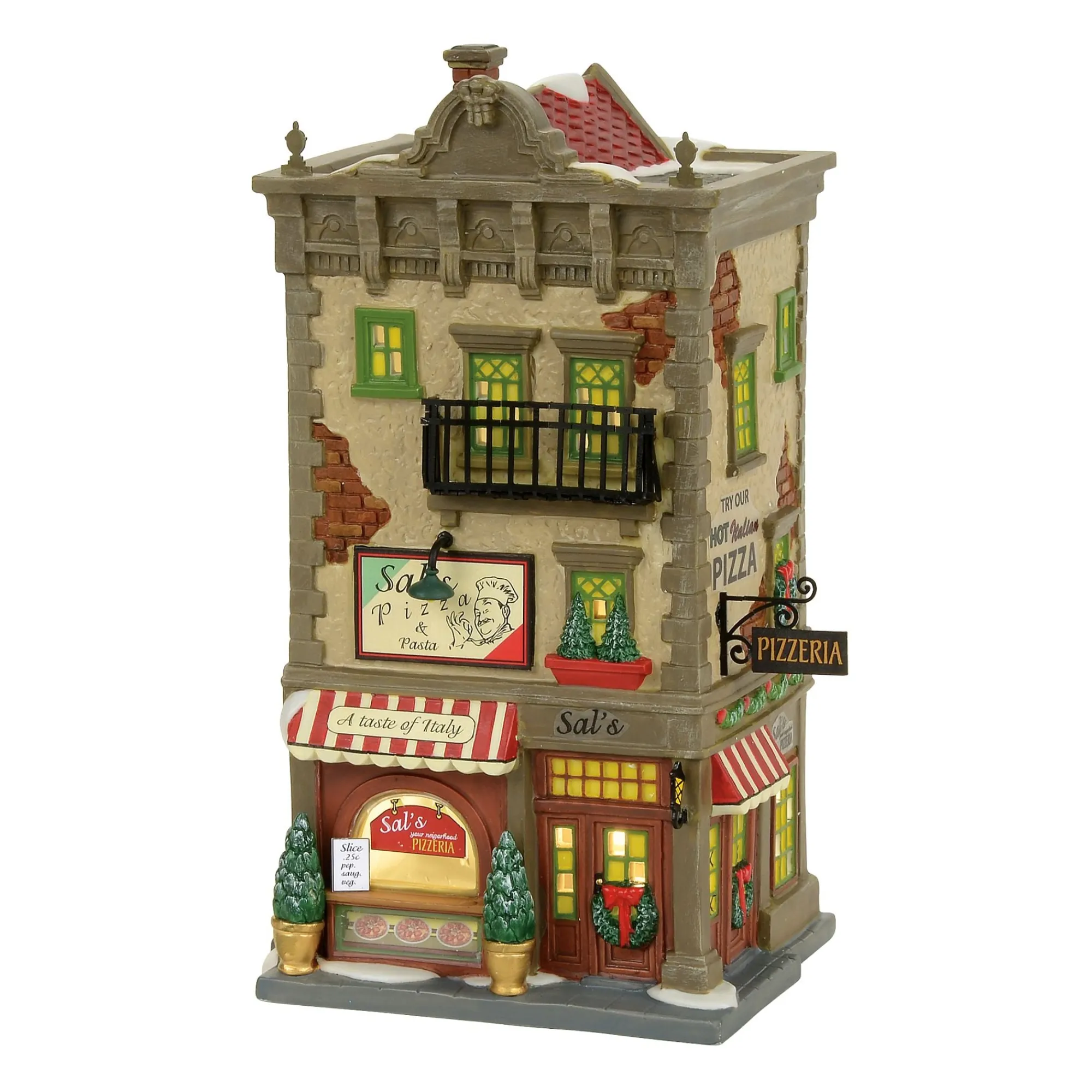 Department 56 Village Lighted Buildings | Sal's Pizza & Pasta