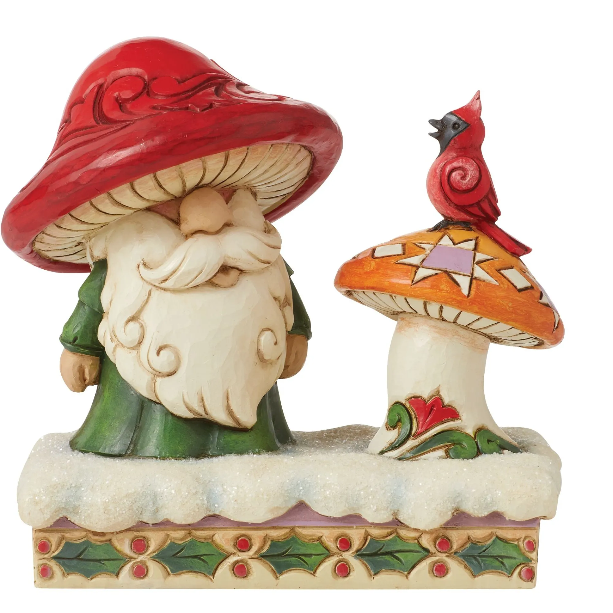 Enesco Gift Figurines | Santas | Santa by Mushroom and Bird