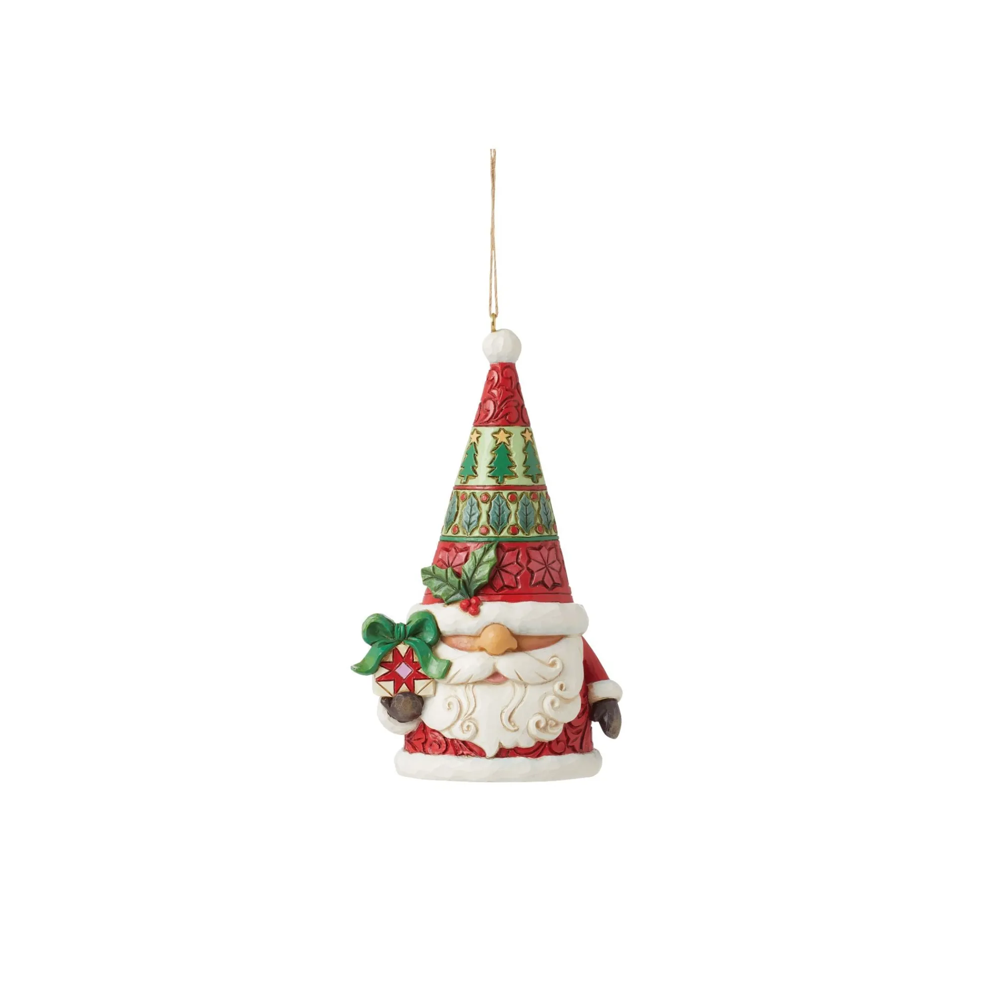 Enesco Gift Ornaments | Santas | Santa Gnome with Gift Orn