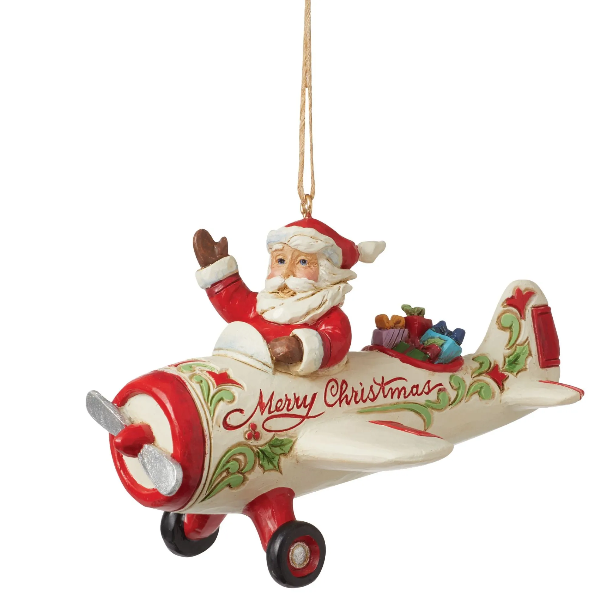 Enesco Gift Ornaments | Santas | Santa in Airplane Ornament