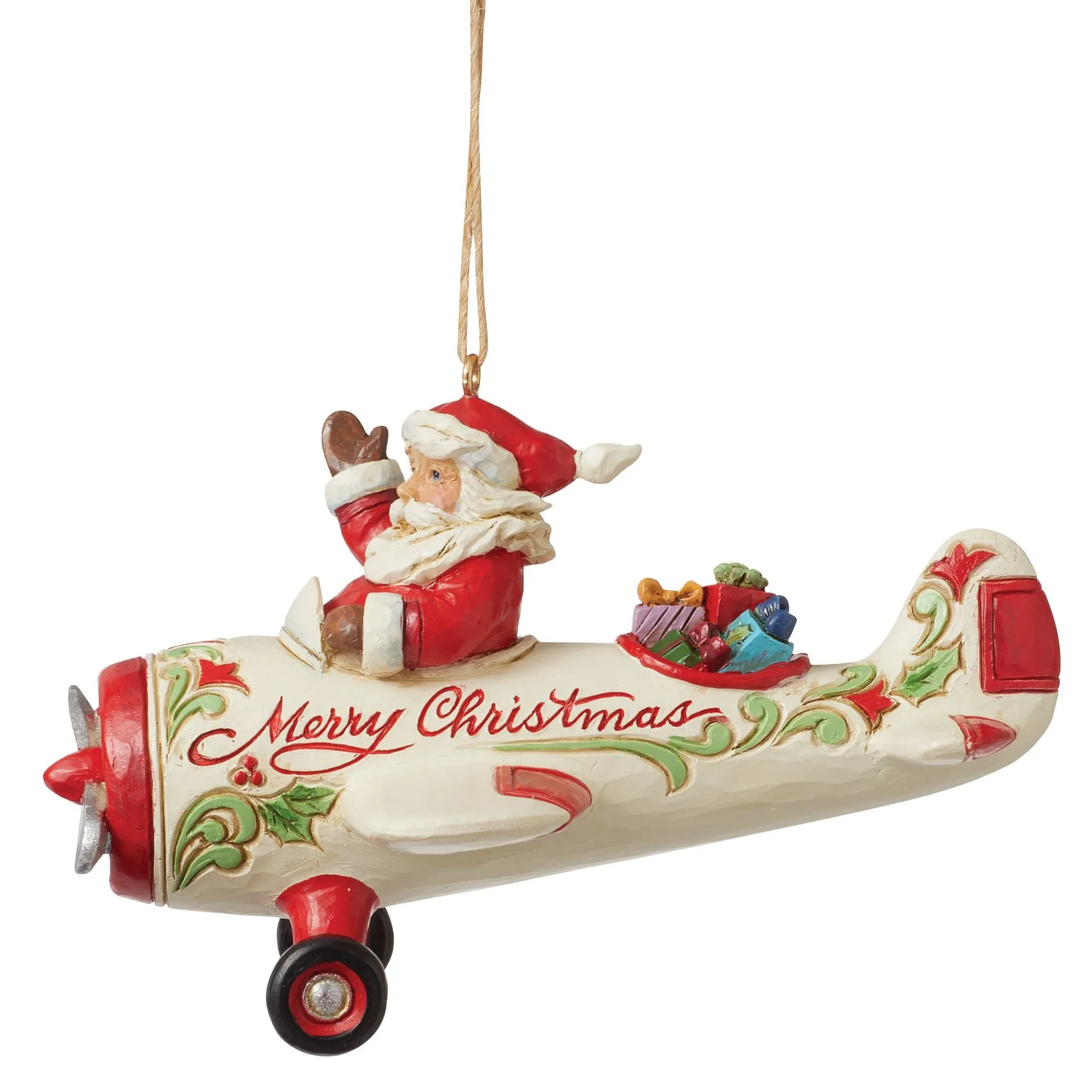 Enesco Gift Ornaments | Santas | Santa in Airplane Ornament