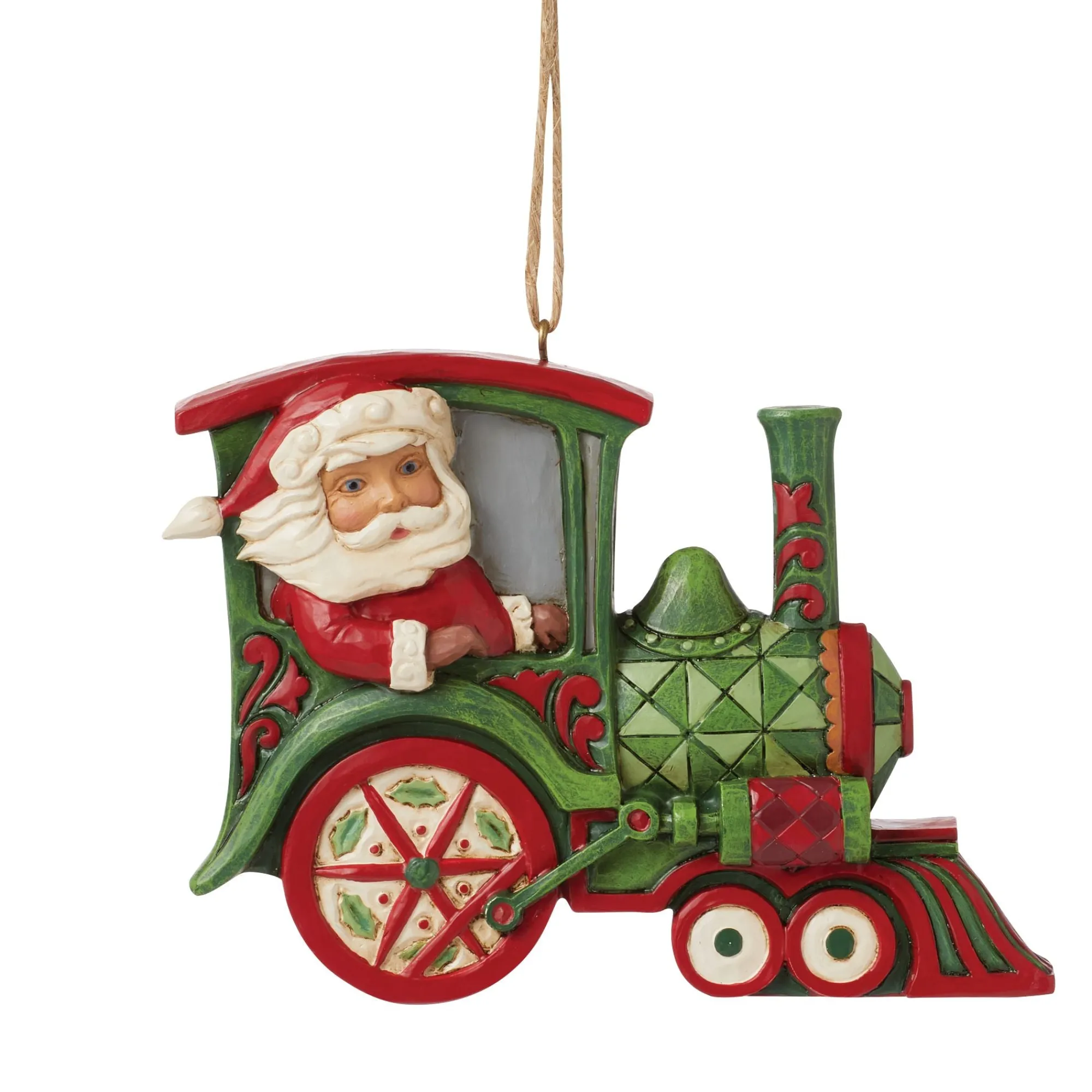 Enesco Gift Ornaments | Santas | Santa in Train Ornament