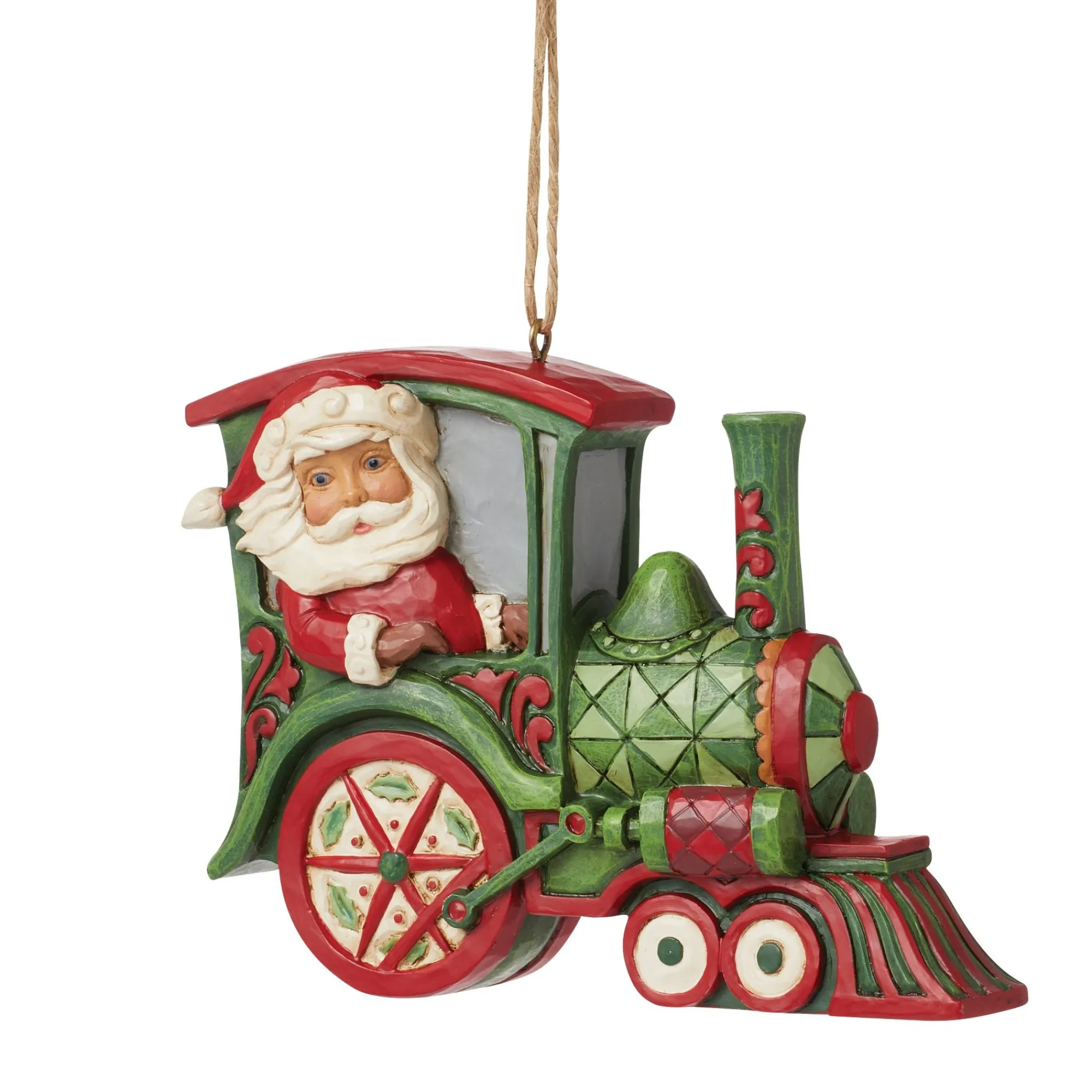 Enesco Gift Ornaments | Santas | Santa in Train Ornament