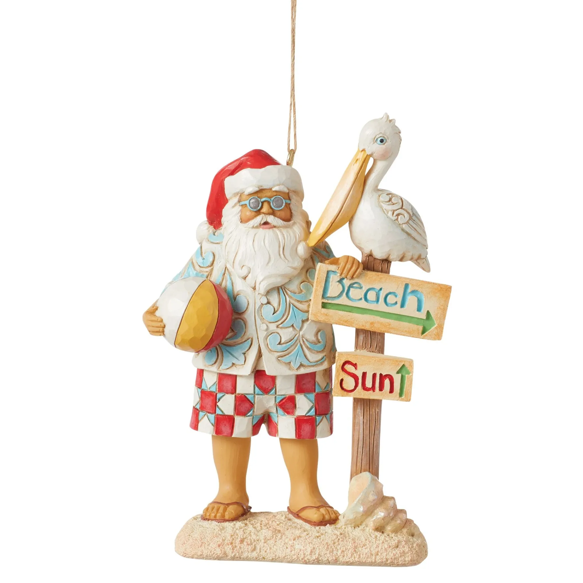 Enesco Gift Ornaments | Santas | Santa with Sign Ornament