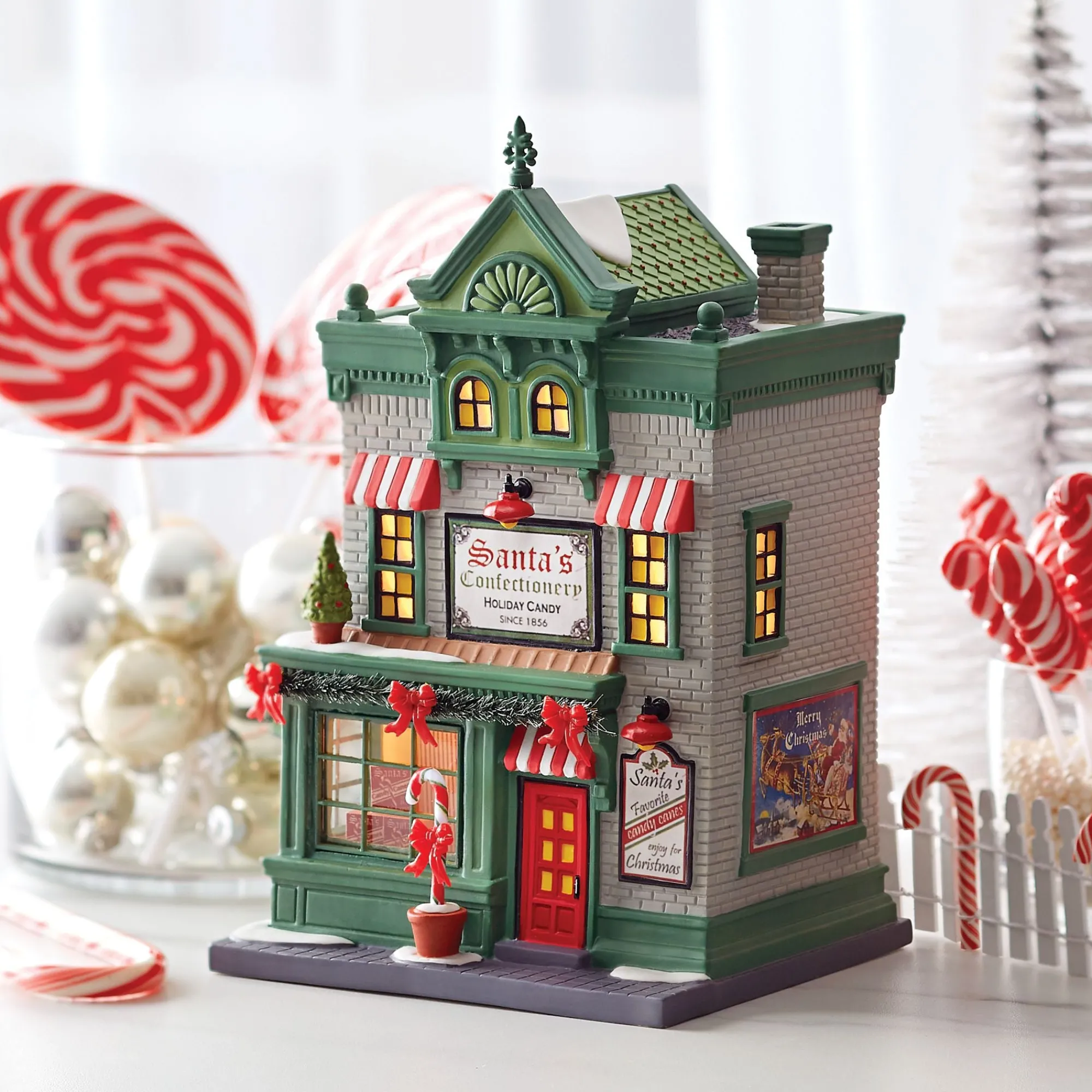 Department 56 Village Lighted Buildings | Santa's Corner Confectionery