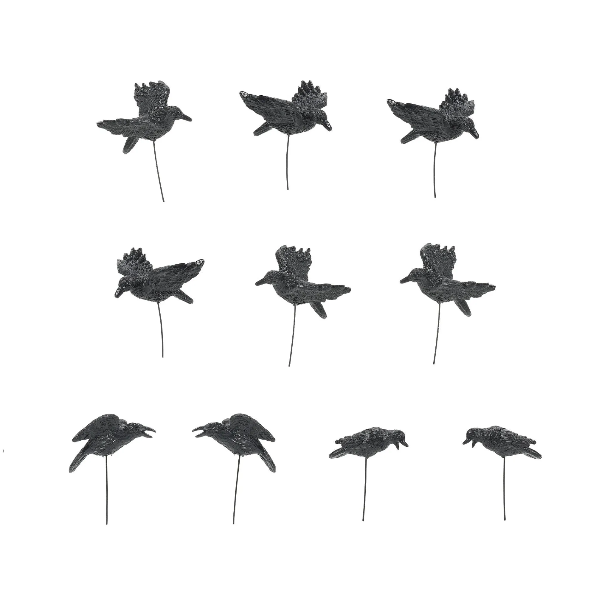 Department 56 Village Parts And Accessories | Set of 10 Halloween Crows