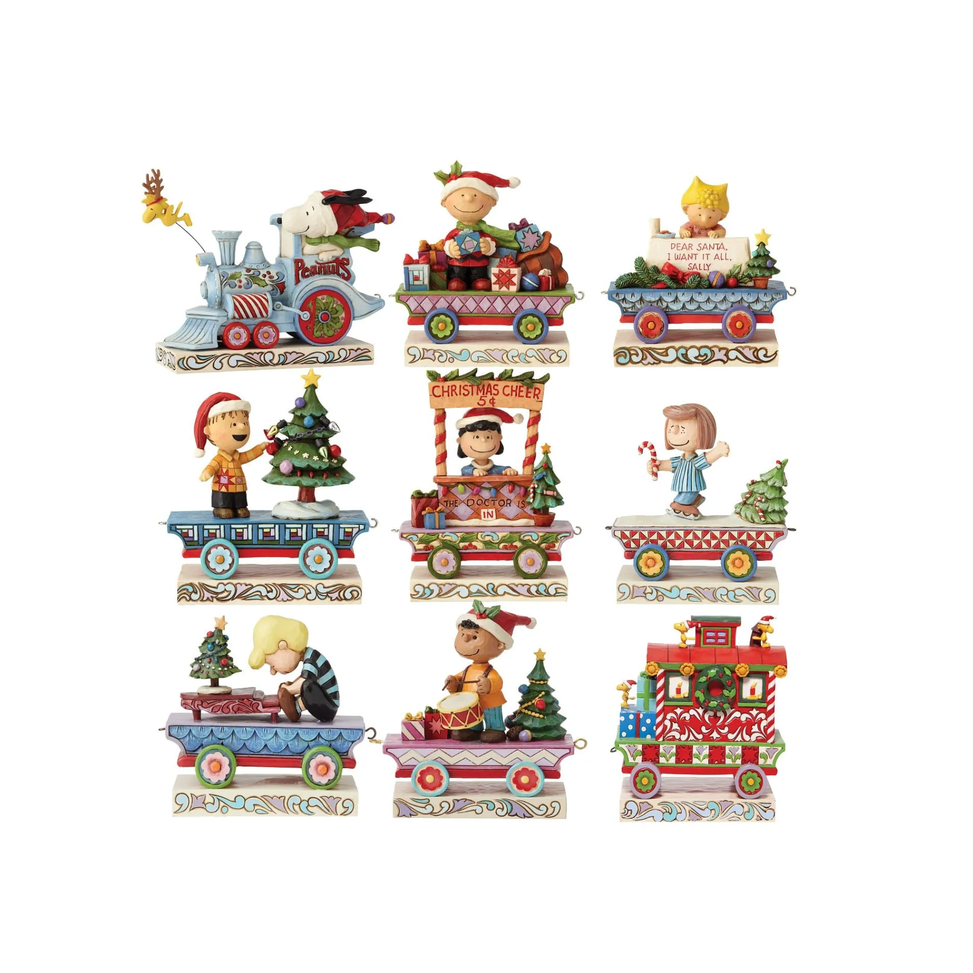 Enesco Gift Figurines | Set of 9 Peanuts Train