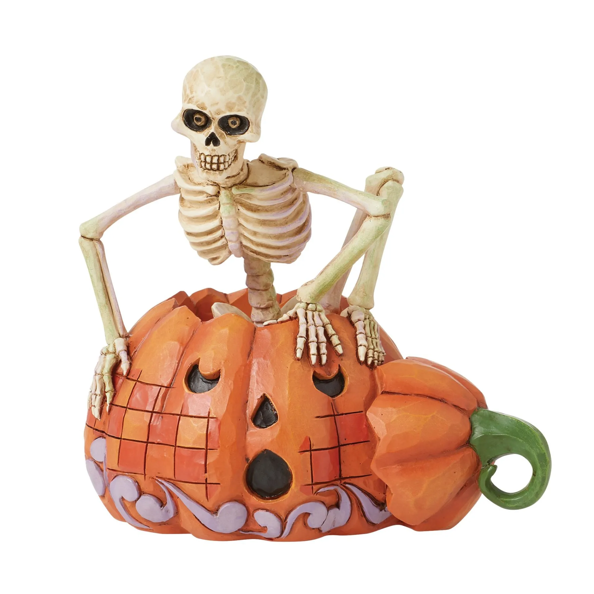 Enesco Gift Figurines | Skeleton Pop Out Pumpkin Fig