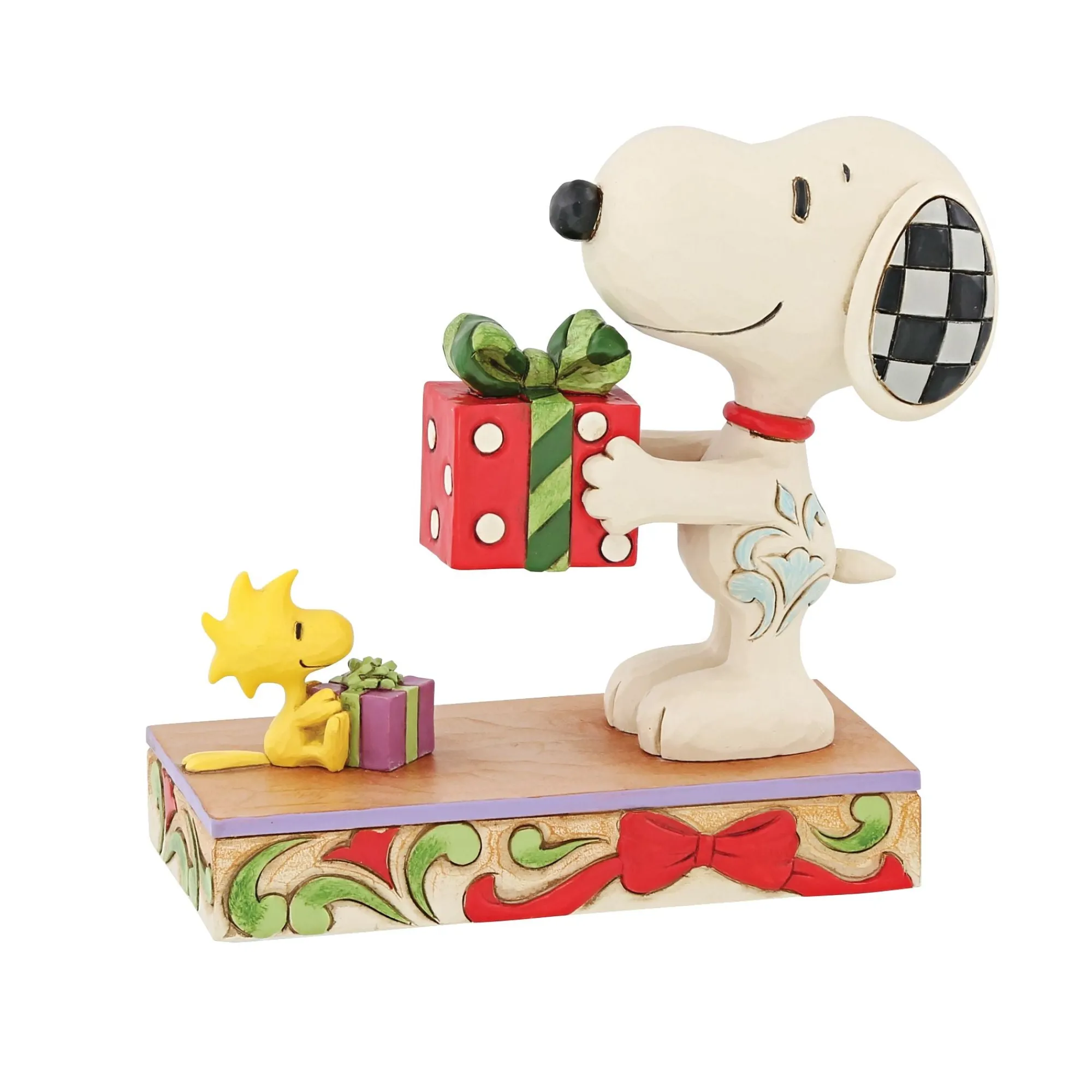 Enesco Gift Figurines | Snoopy & Woodstock With Gift