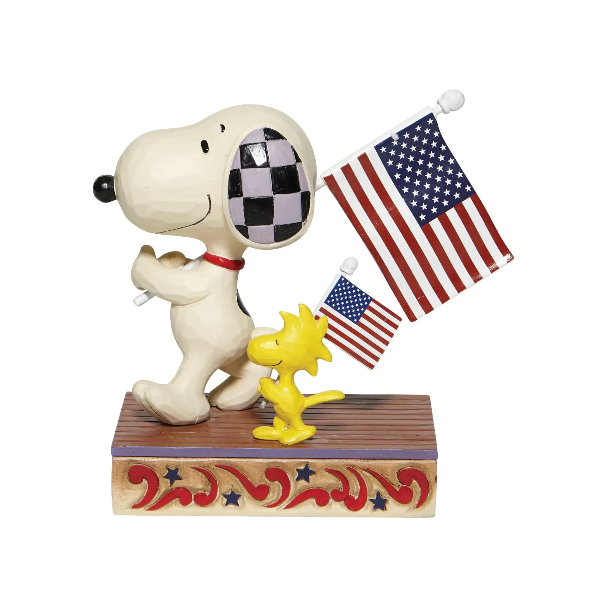 Enesco Gift Figurines | Snoopy/Woodstock with Flags