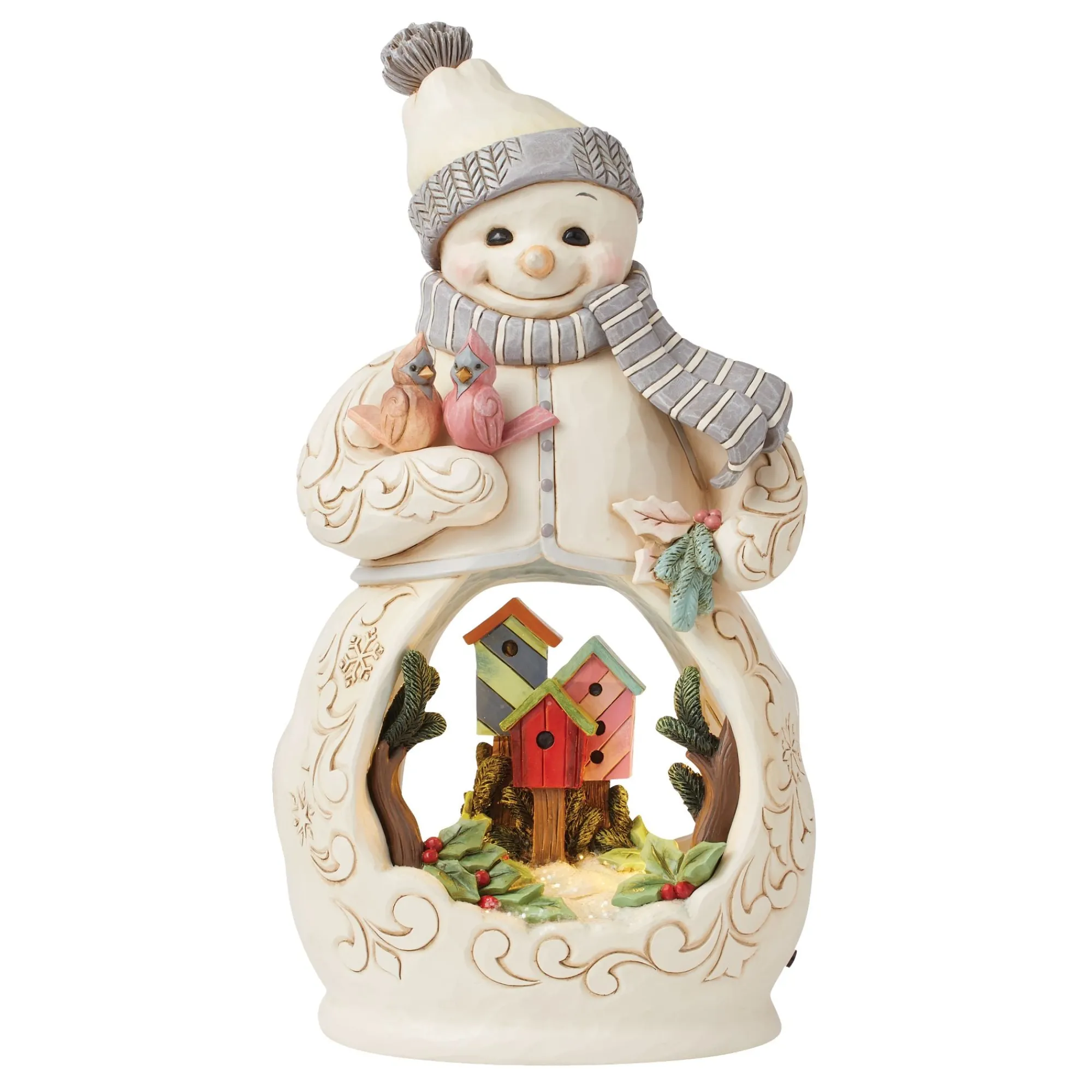 Enesco Gift Figurines | Snowman | Snowman with Open Scene LED Fi