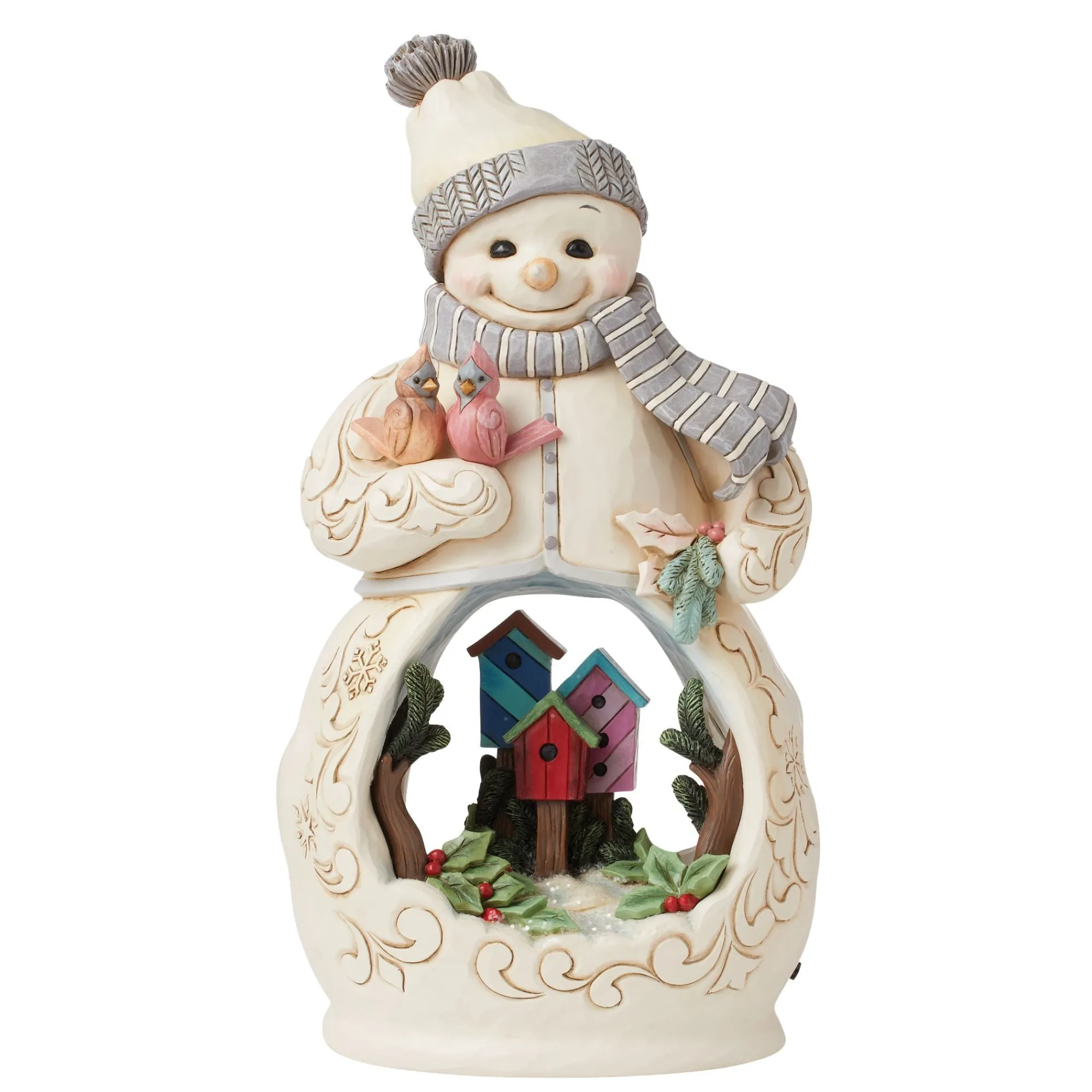 Enesco Gift Figurines | Snowman | Snowman with Open Scene LED Fi