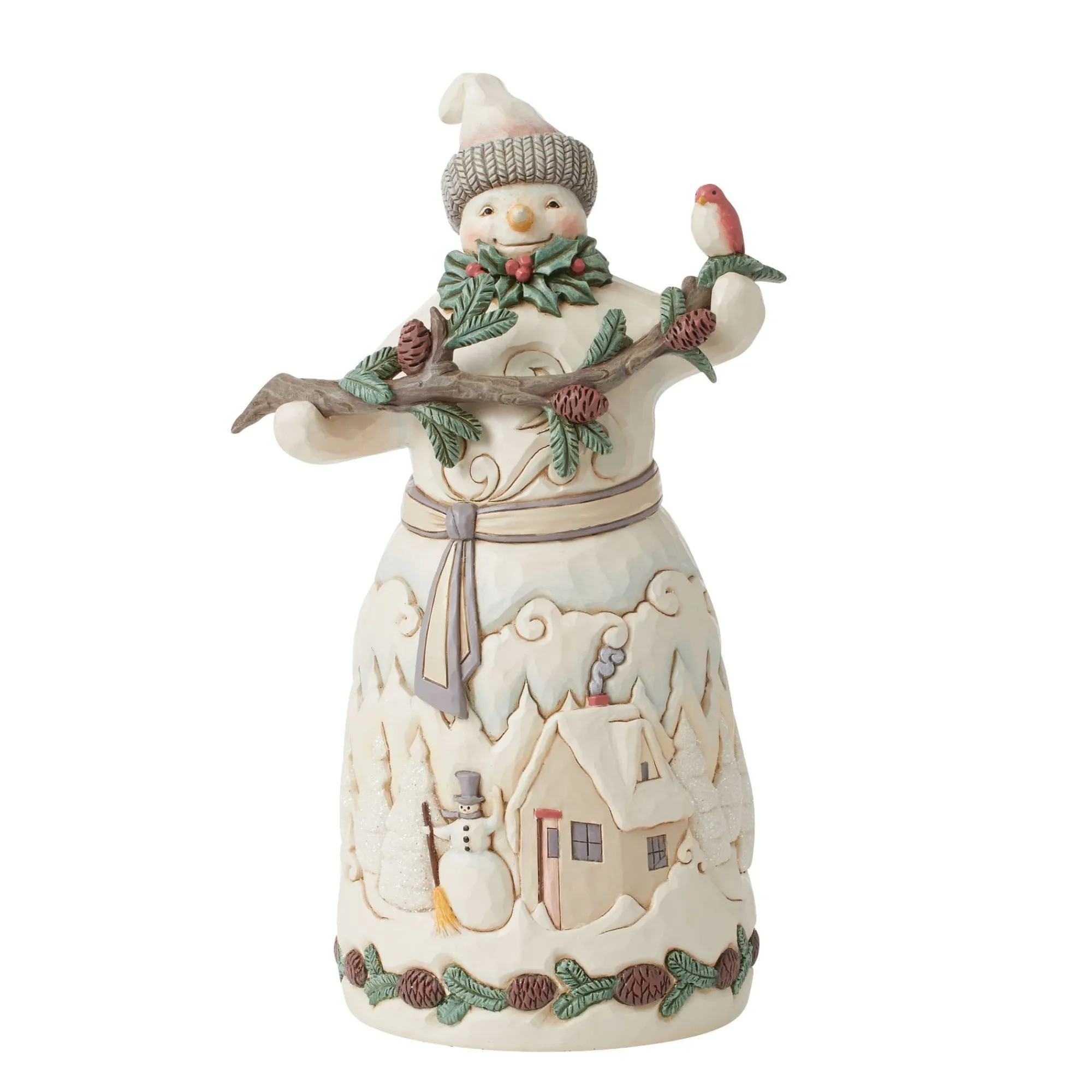 Enesco Gift Figurines | Snowman | Snowman with Pine Garland Fig