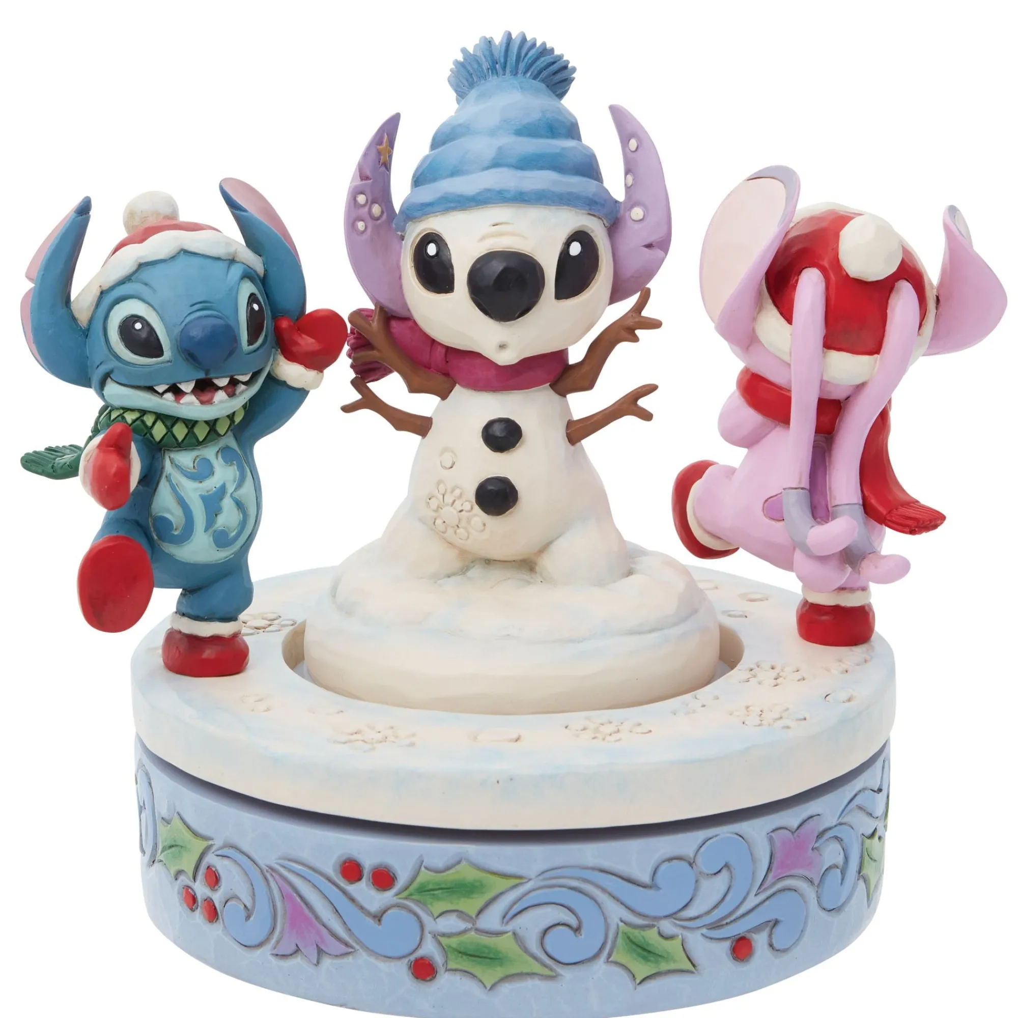 Enesco Gift Figurines | Stitch & Angel Building a Snow