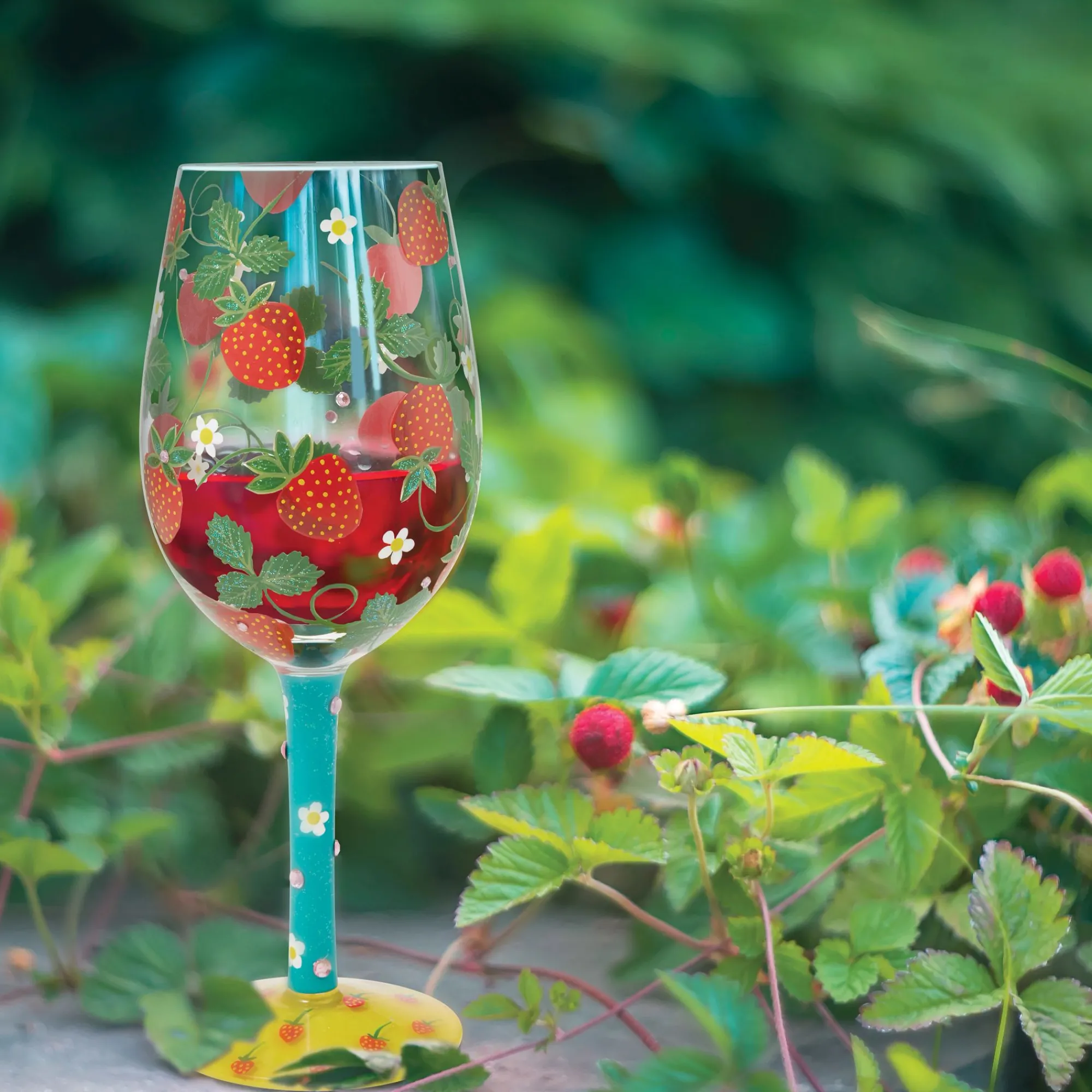 Enesco Gift Drinkware | Strawberry Patch Wine Glass