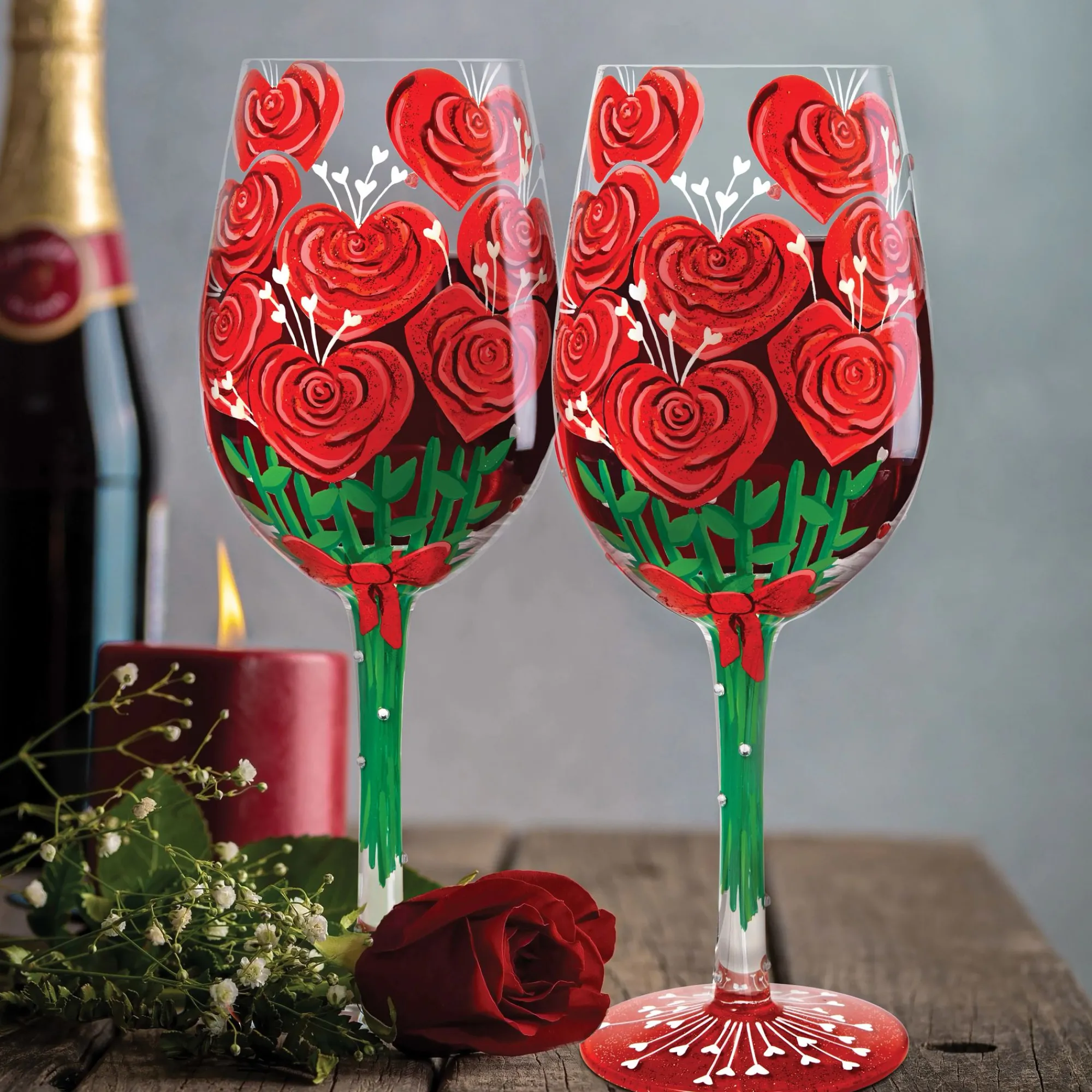 Enesco Gift Drinkware | Valentine'sBouquet Wine Glass