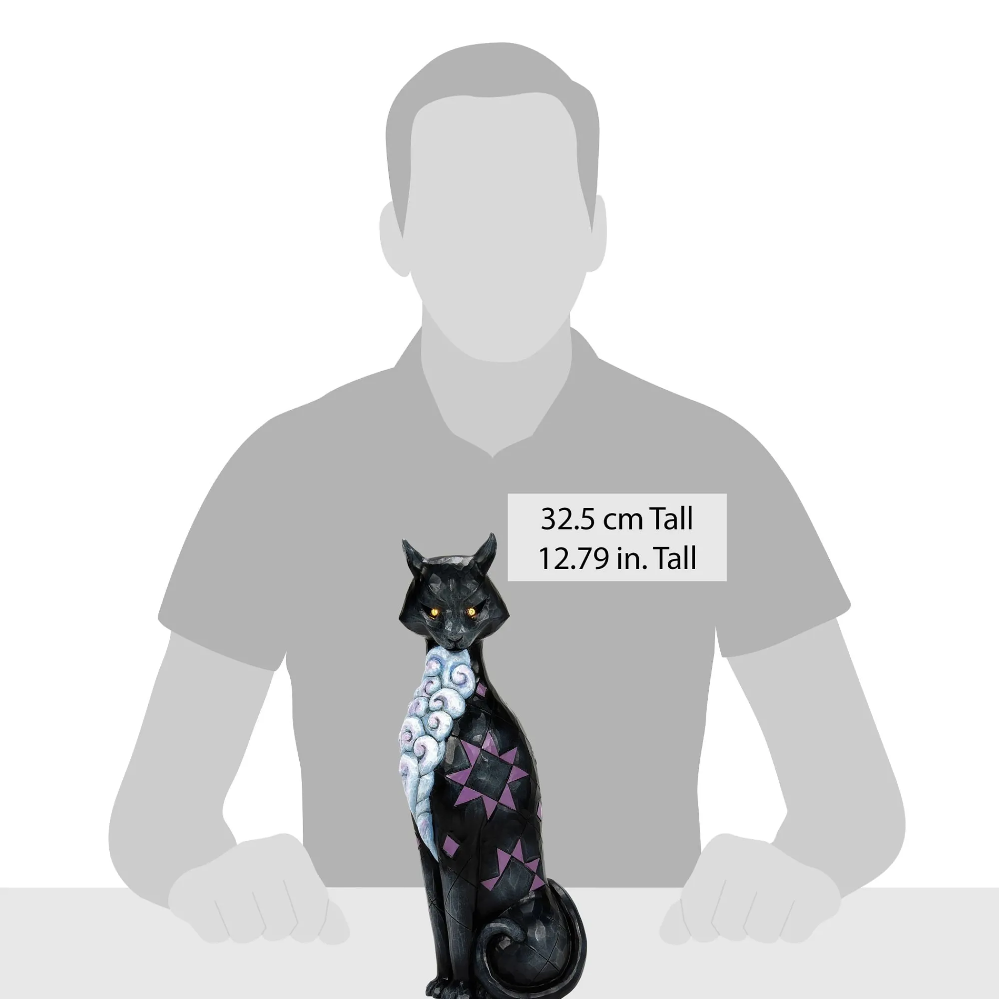 Enesco Gift Figurines | Vintage Cat with LED Glow Eyes