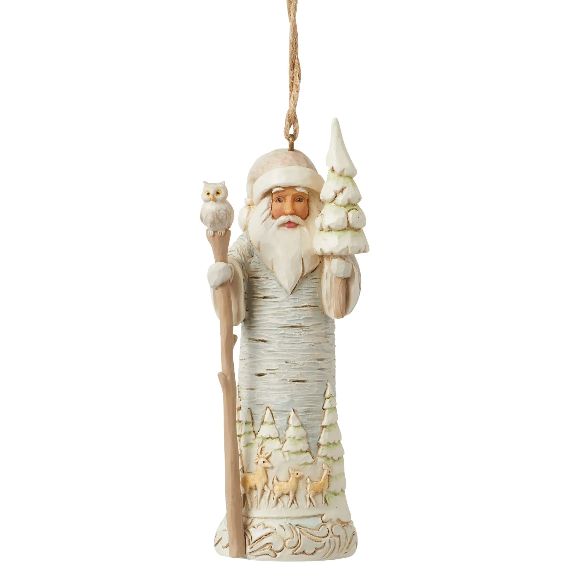 Enesco Gift Ornaments | Santas | Wdlnd Birch Bark Santa Orn