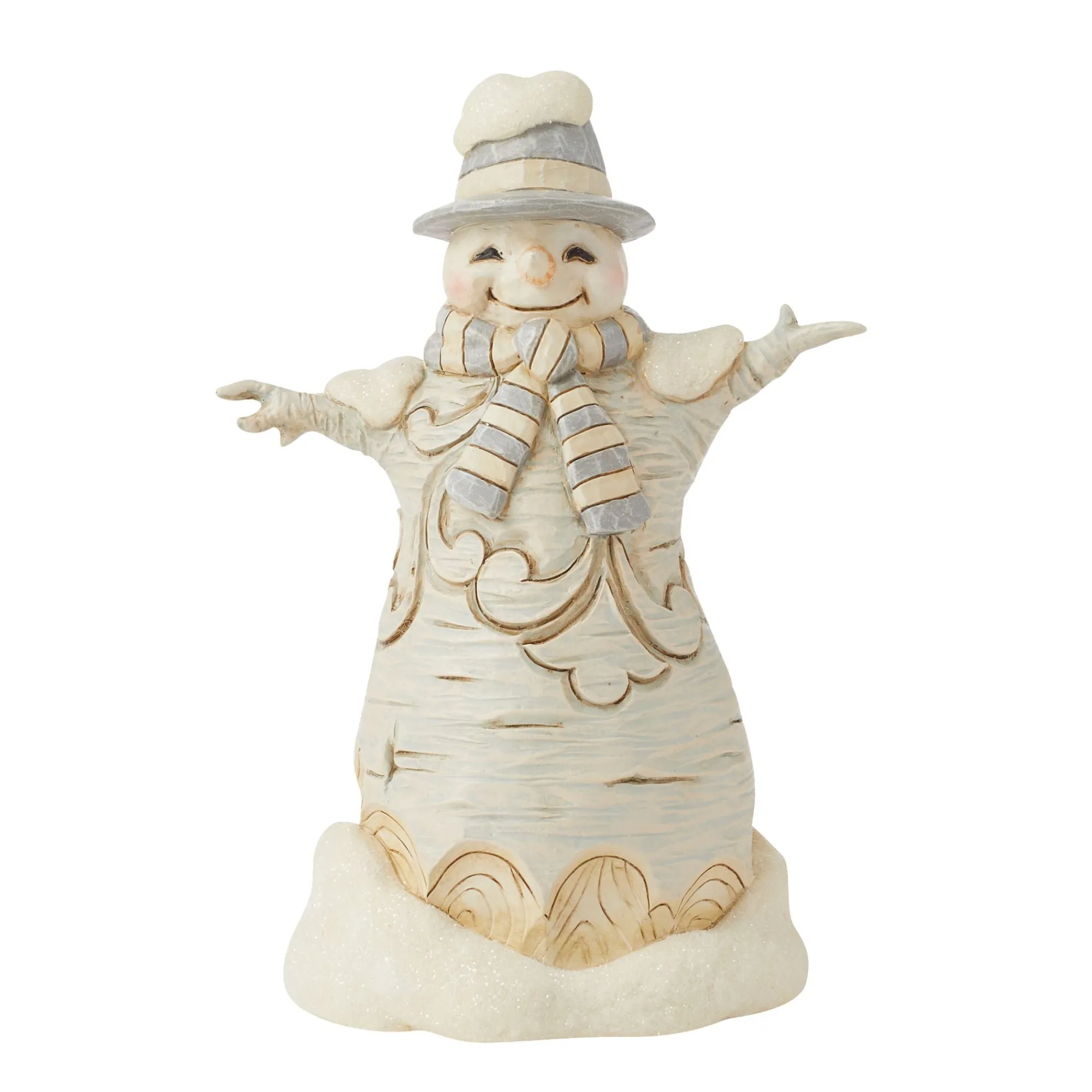 Enesco Gift Figurines | Snowman | Wdlnd Carved Snowman Hat Fig