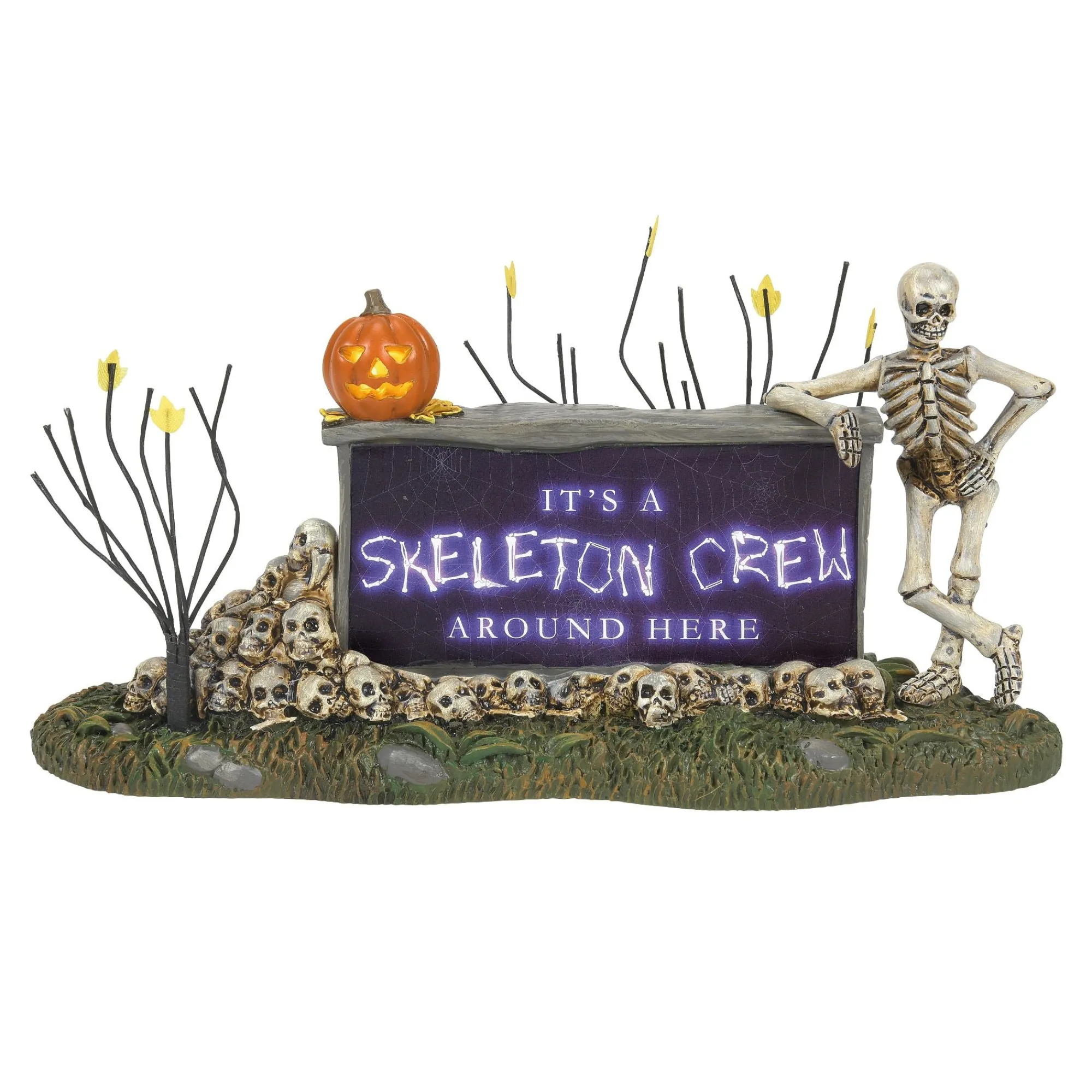 Department 56 Village Parts And Accessories | We're A Skeleton Crew Sign