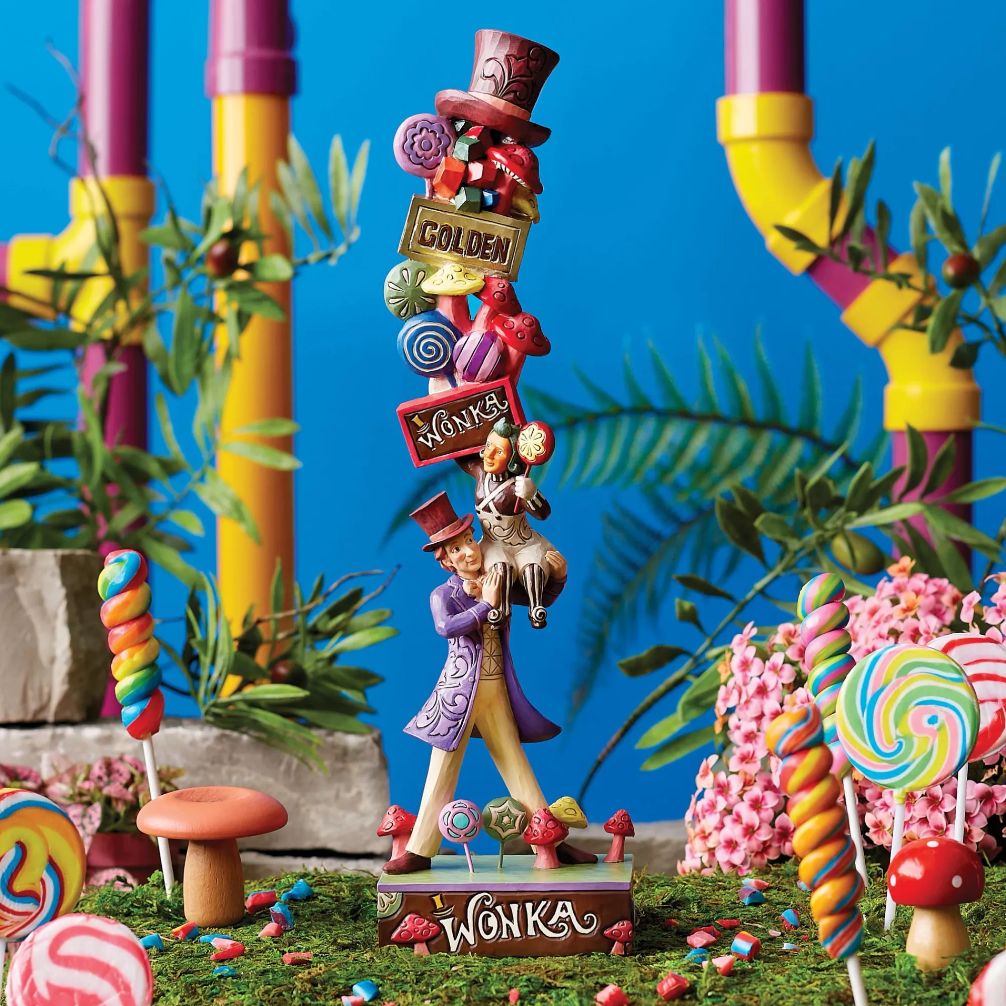 Enesco Gift Figurines | Willy Wonka with Stacked Icons