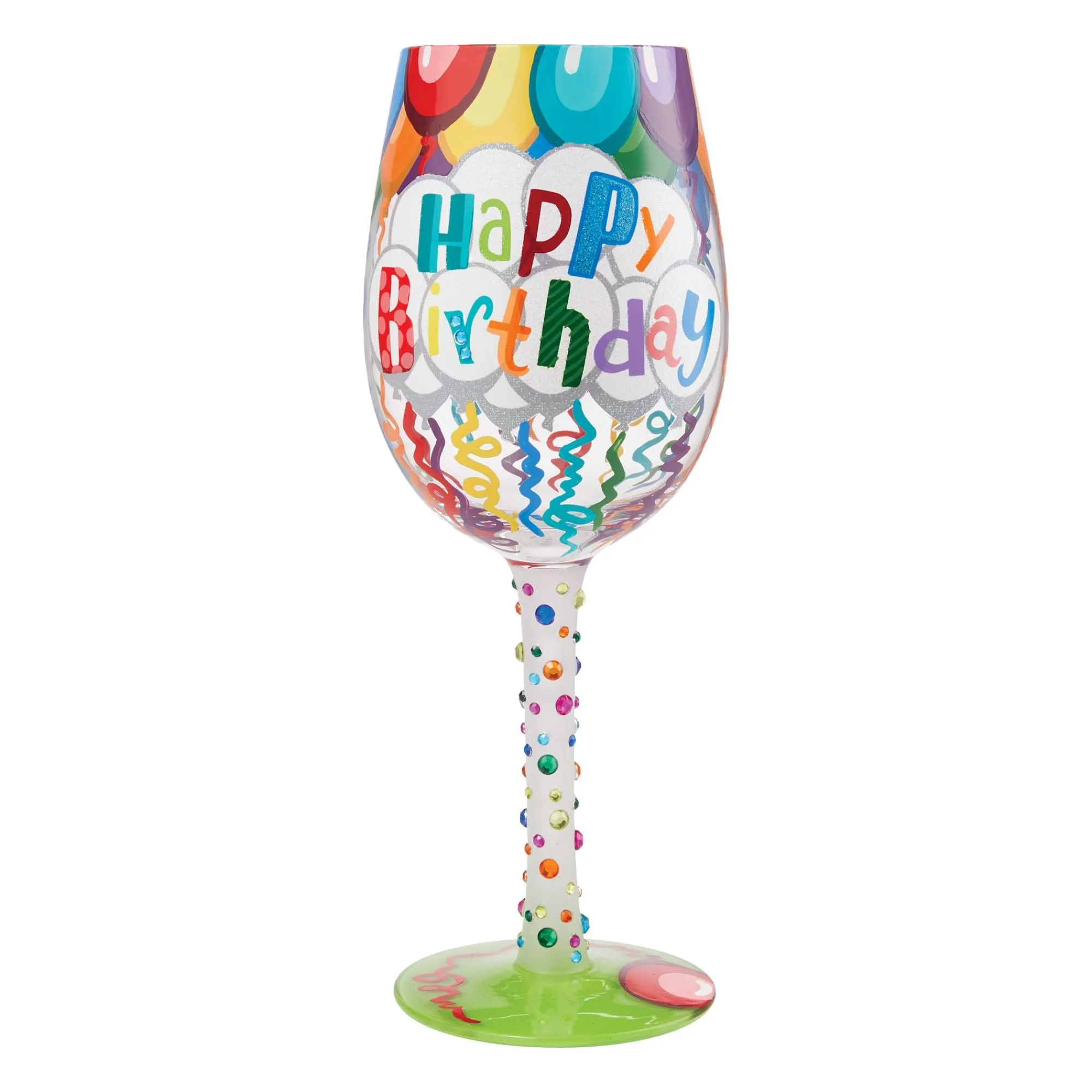 Enesco Gift Drinkware | Wine Glass Birthday Streamers