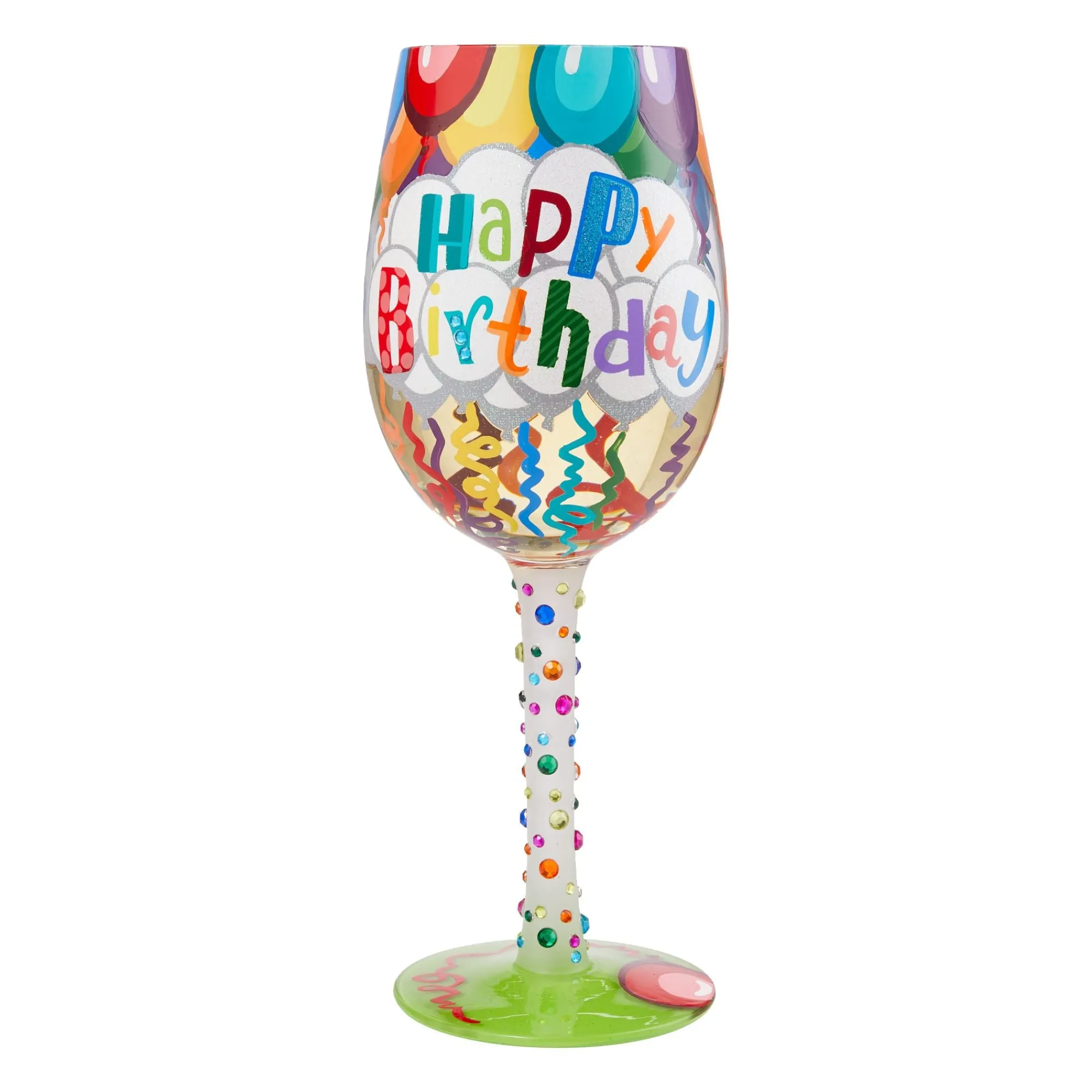 Enesco Gift Drinkware | Wine Glass Birthday Streamers