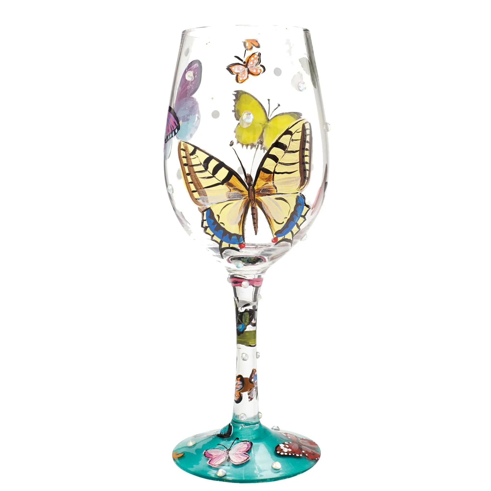 Enesco Gift Drinkware | Wine Glass Butterflies