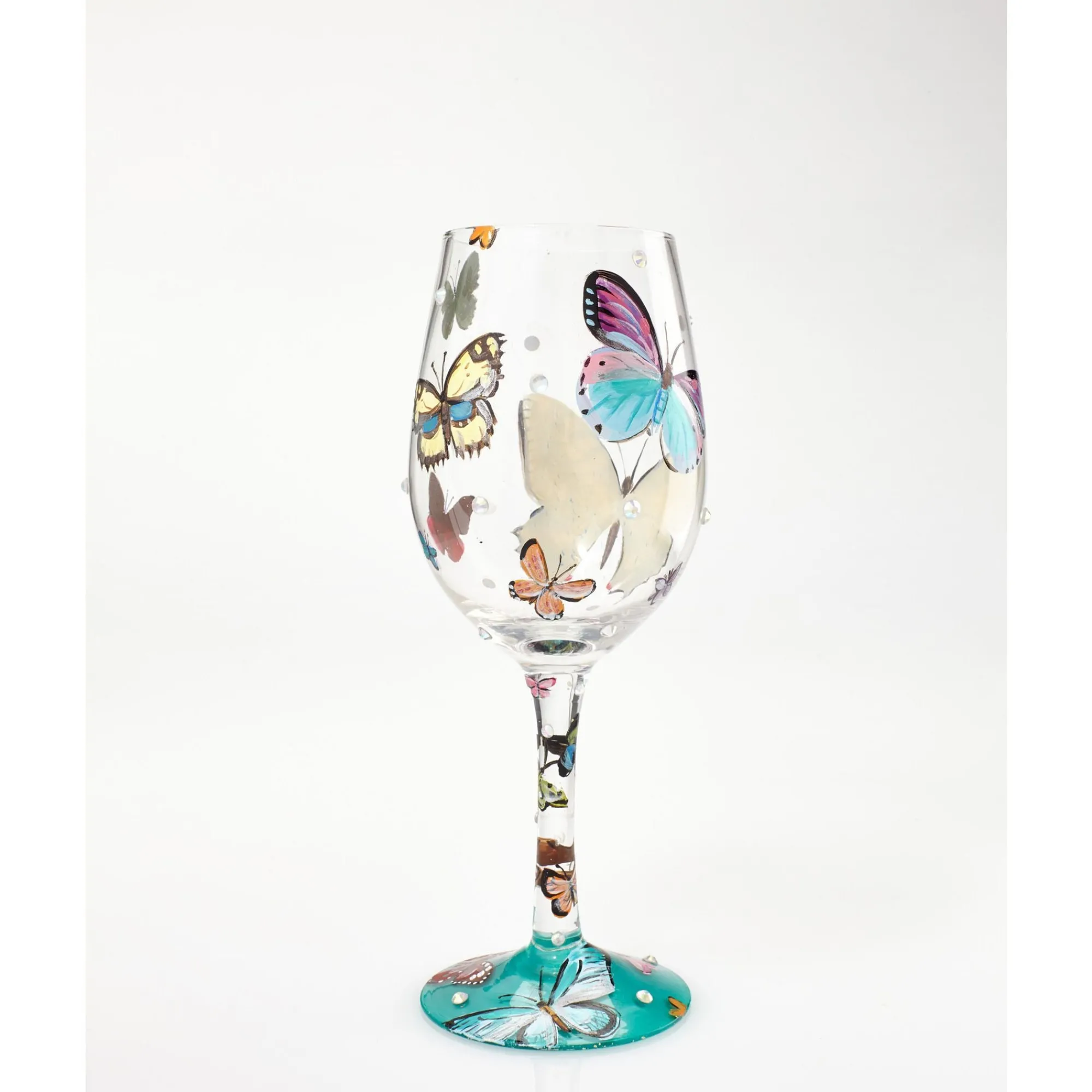 Enesco Gift Drinkware | Wine Glass Butterflies