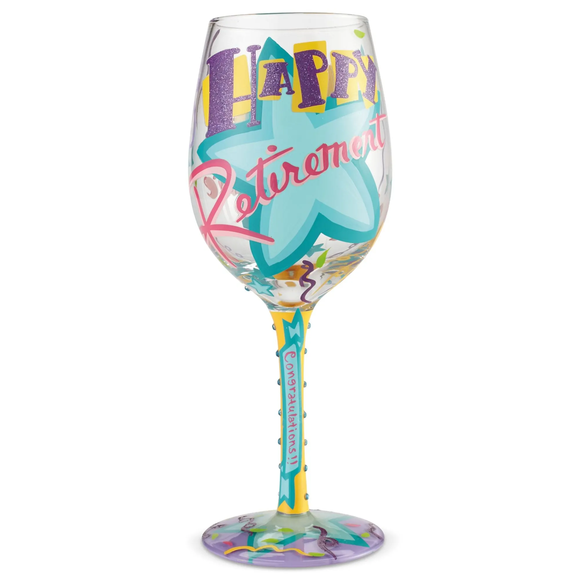 Enesco Gift Drinkware | Wine Glass Happy Retirement