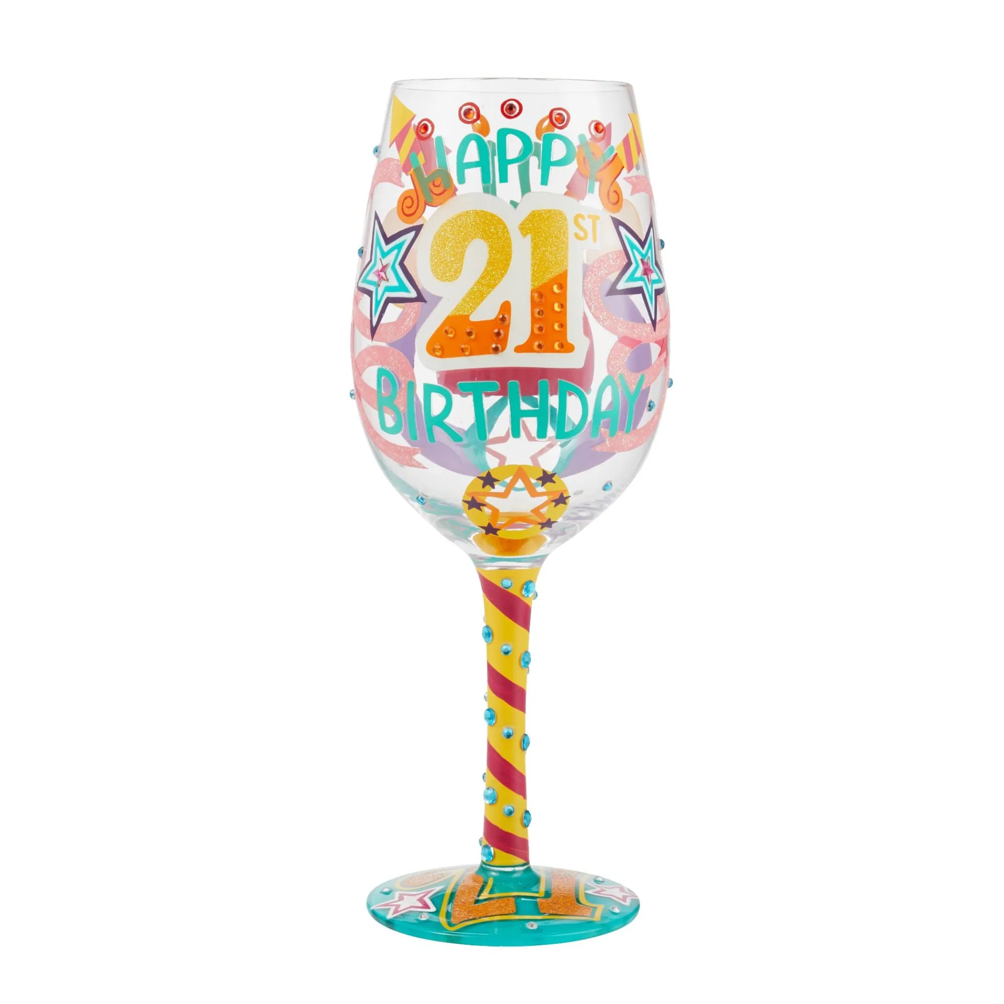 Enesco Gift Drinkware | Wine Glass Happy 21st Birthday