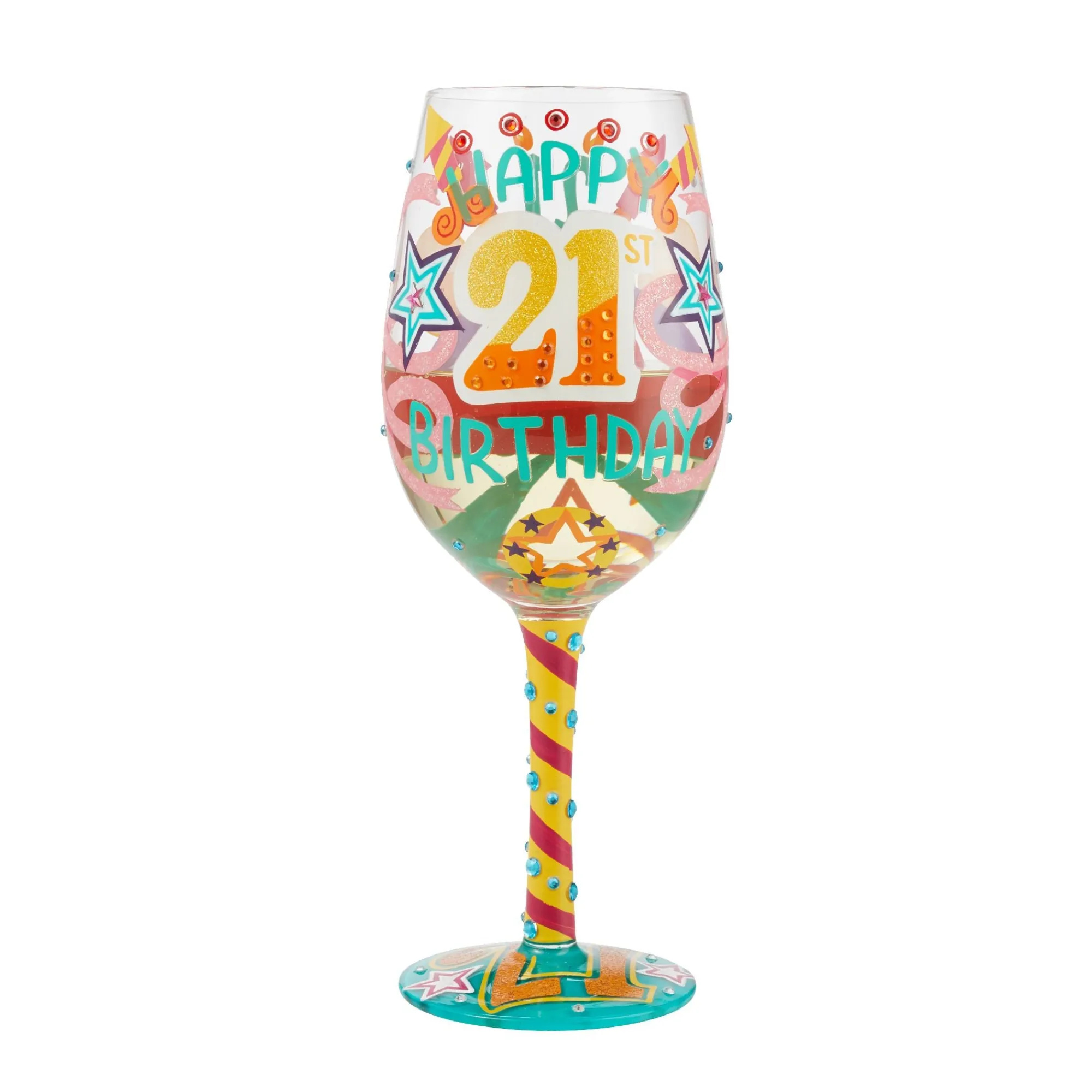 Enesco Gift Drinkware | Wine Glass Happy 21st Birthday