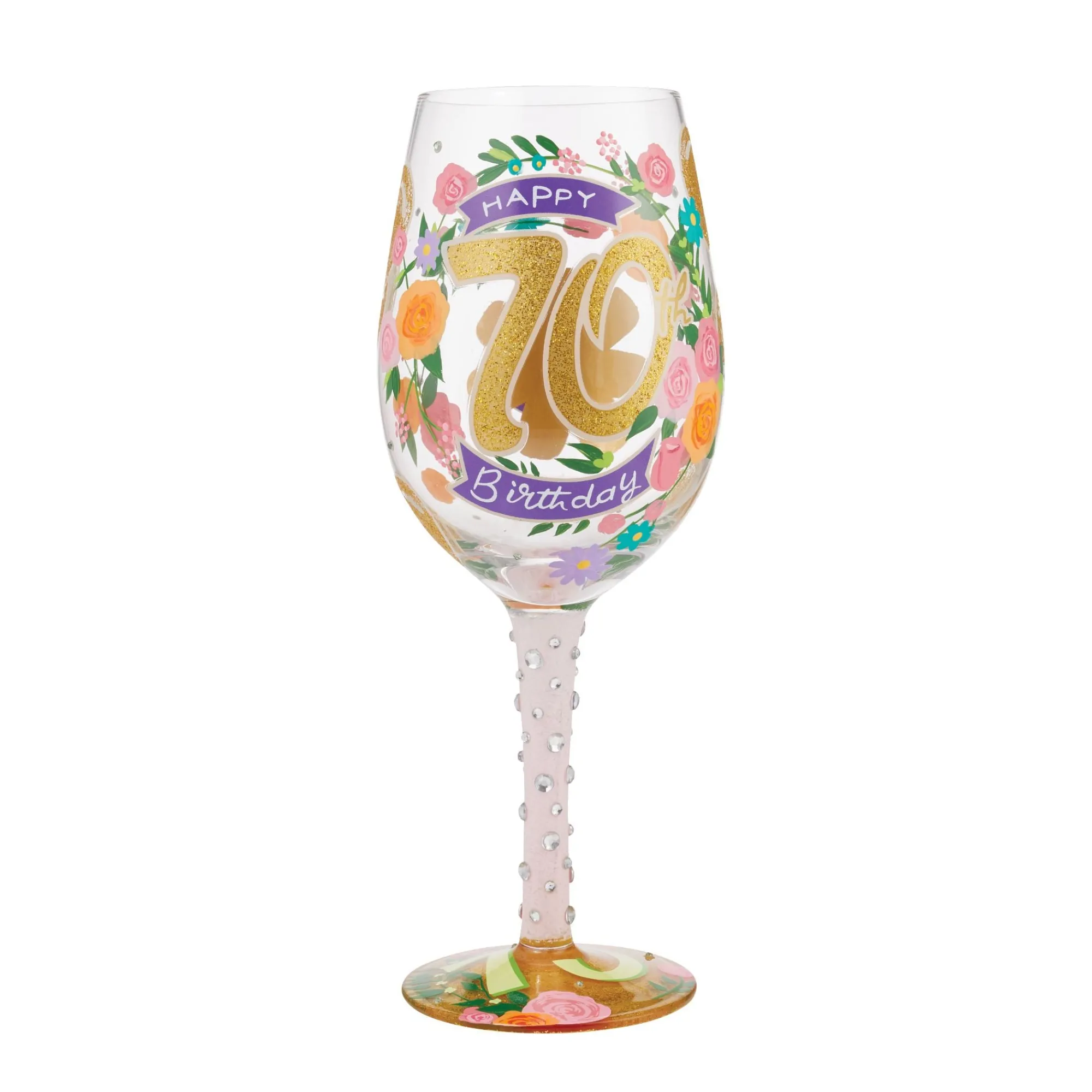 Enesco Gift Drinkware | Wine Glass Happy 70th Birthday