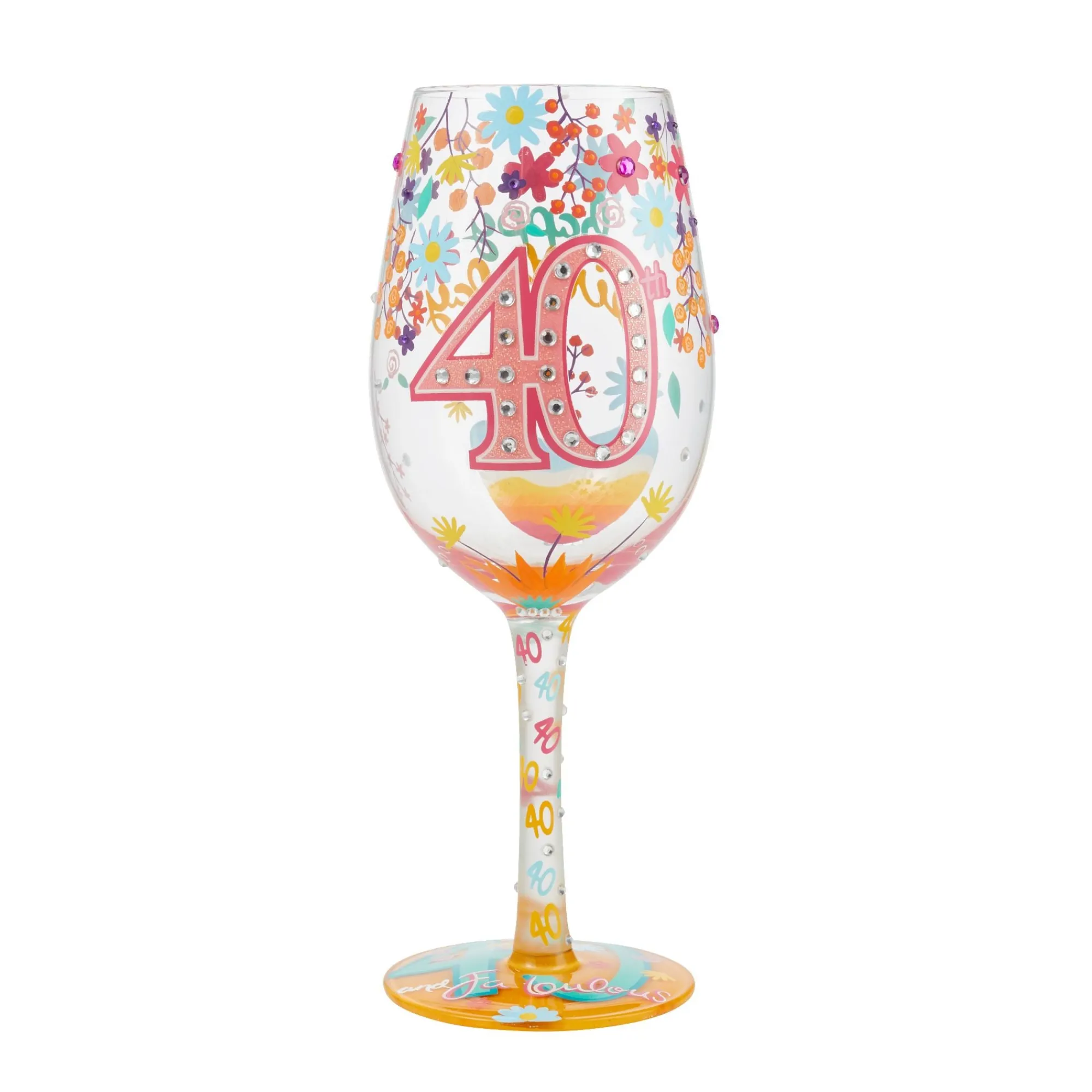 Enesco Gift Drinkware | Wine Glass Happy 40th Birthday