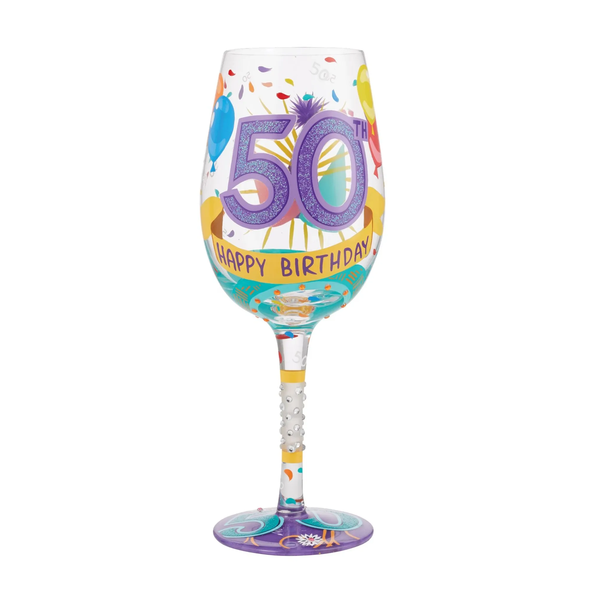 Enesco Gift Drinkware | Wine Glass Happy 50th Birthday