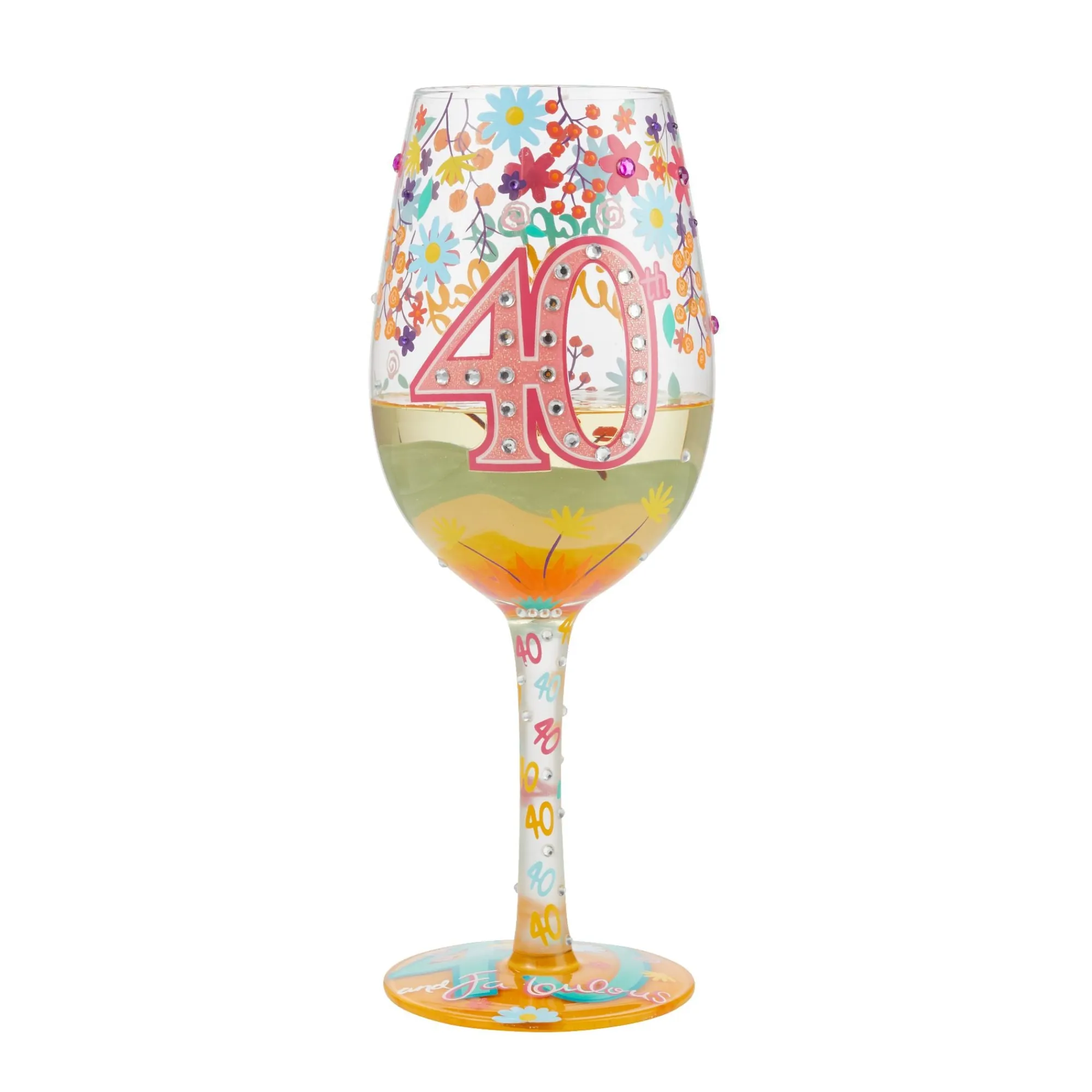 Enesco Gift Drinkware | Wine Glass Happy 40th Birthday