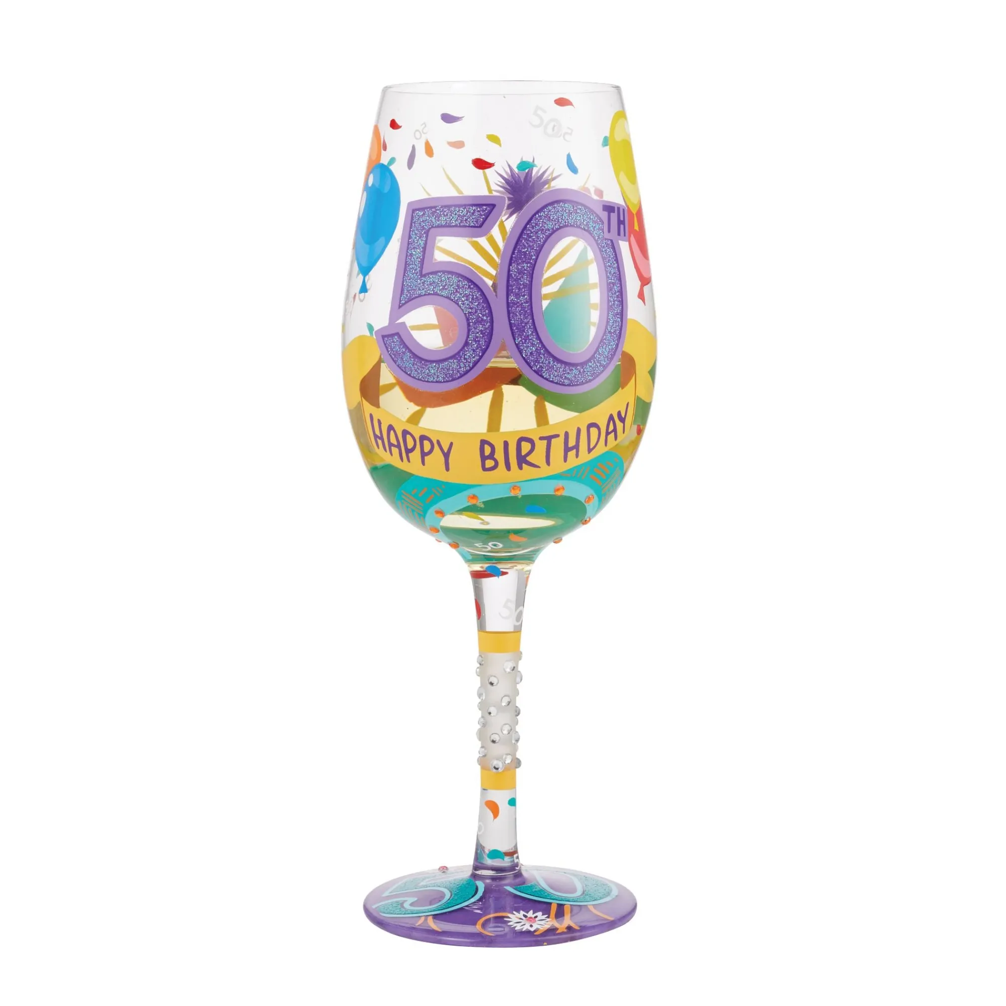 Enesco Gift Drinkware | Wine Glass Happy 50th Birthday