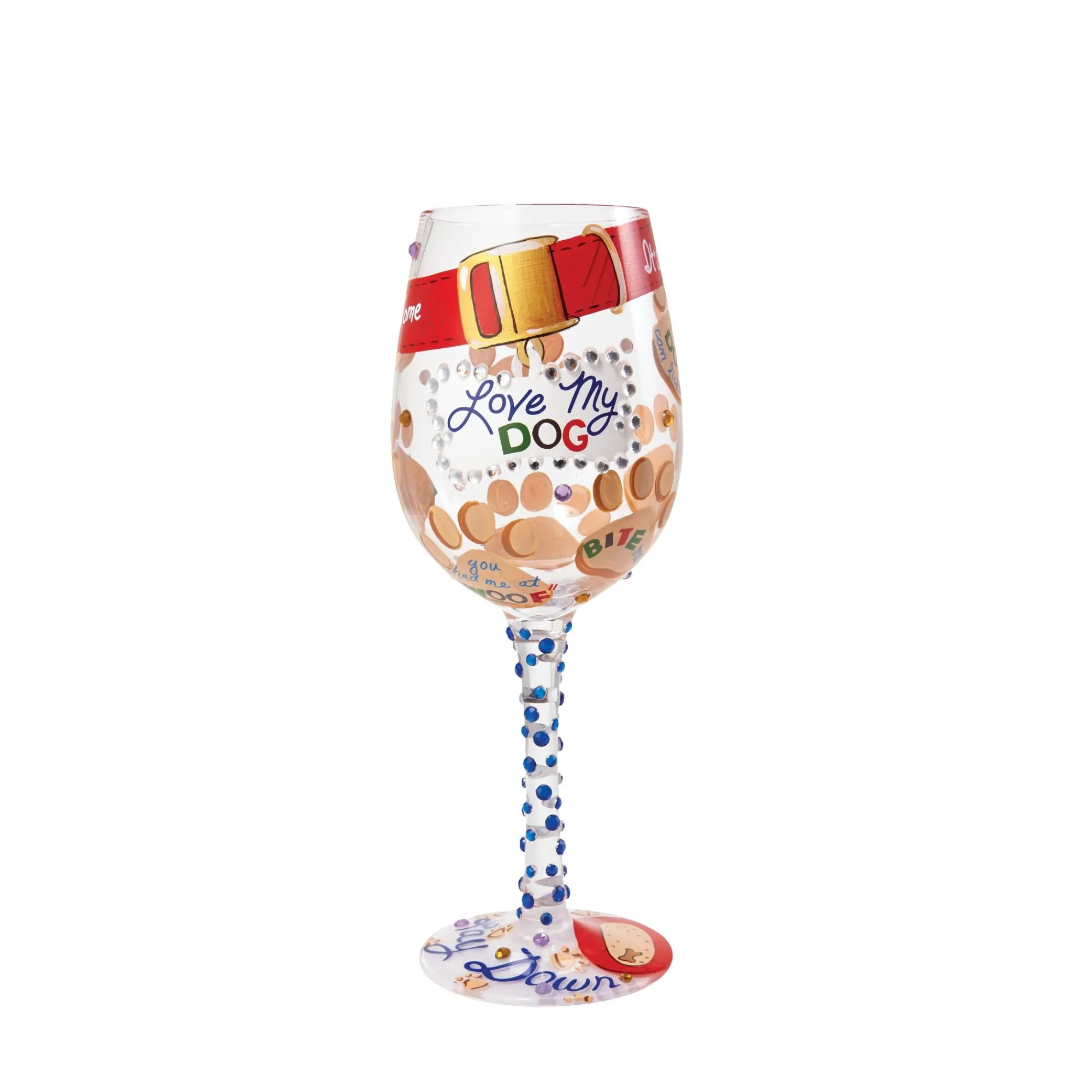 Enesco Gift Drinkware | Wine Glass Love My Dog