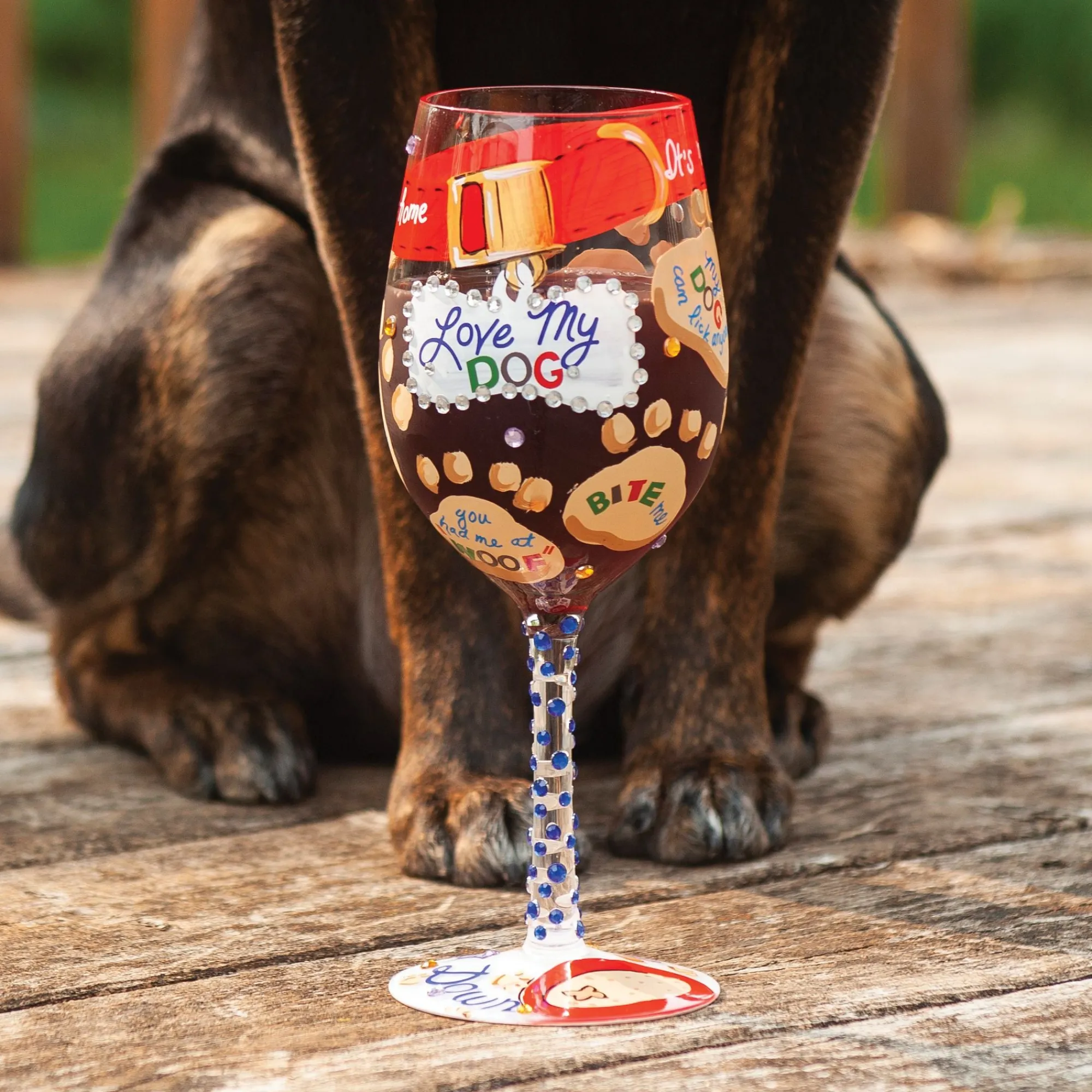 Enesco Gift Drinkware | Wine Glass Love My Dog