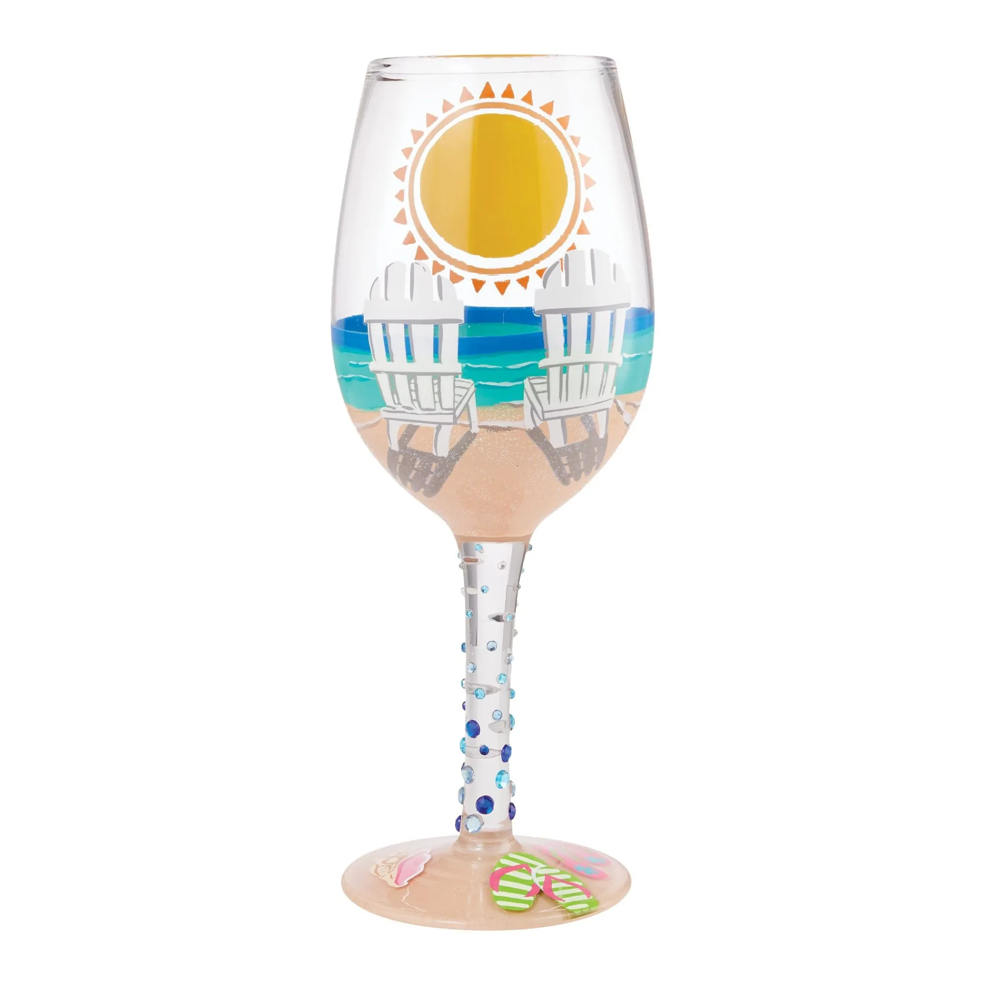 Enesco Gift Drinkware | Wine Glass Sun on the Beach