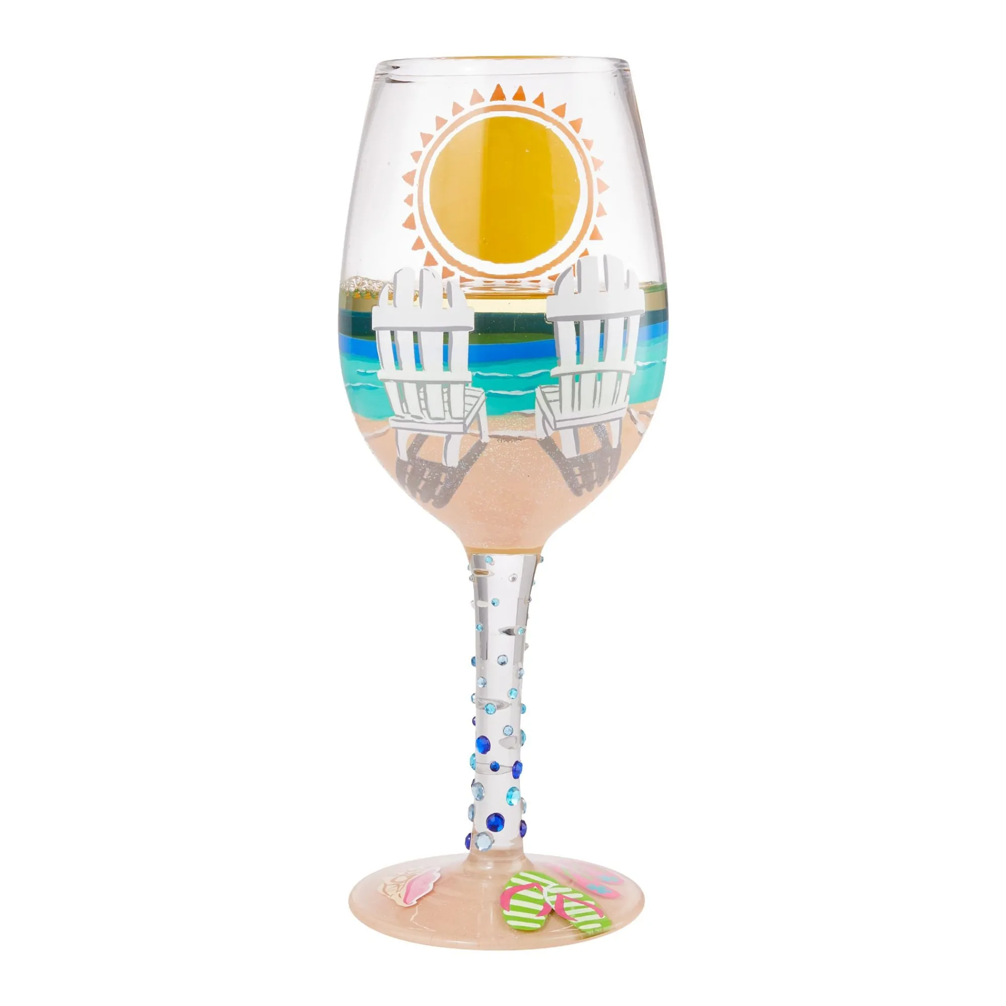 Enesco Gift Drinkware | Wine Glass Sun on the Beach