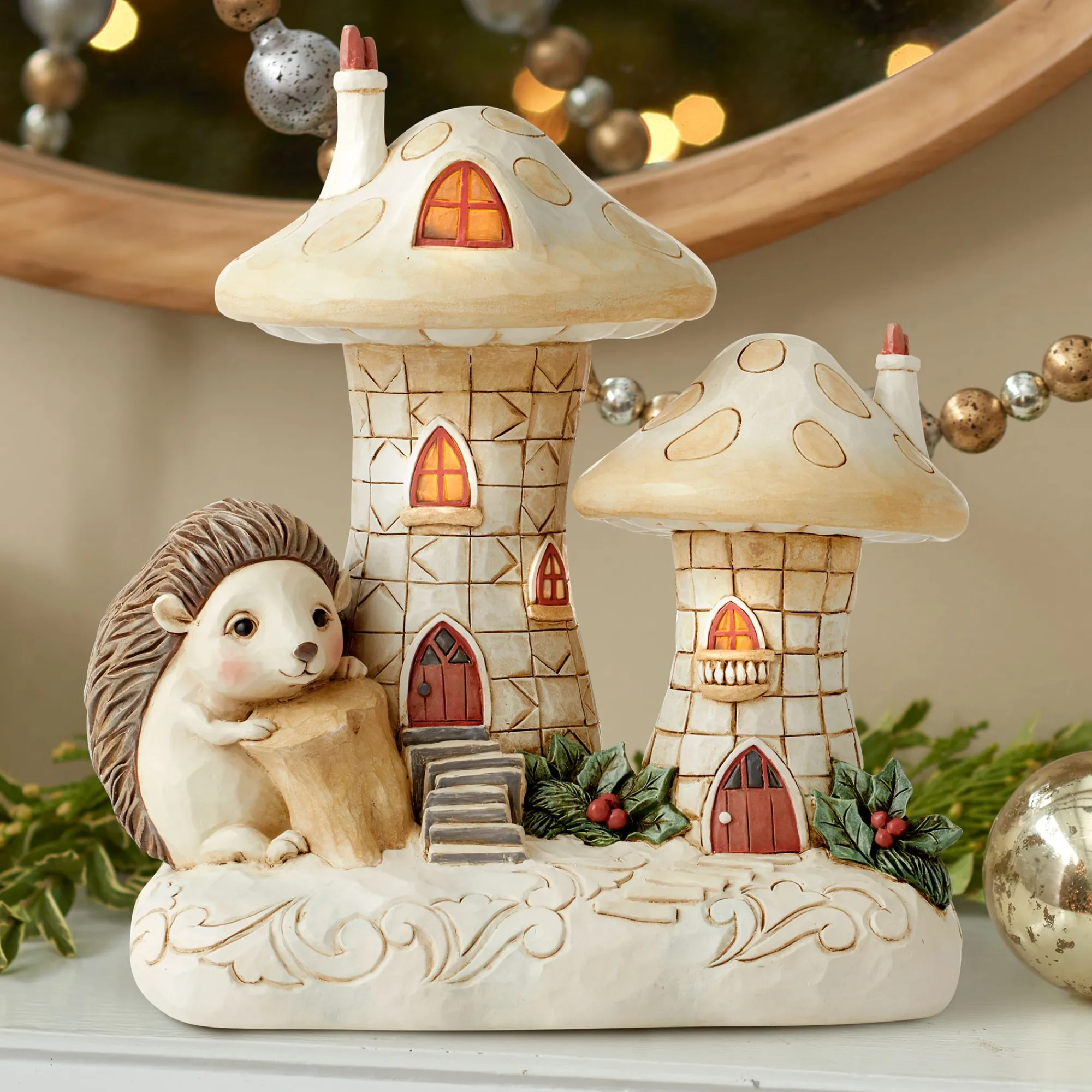 Enesco Gift Figurines | Mushrooms | Woodland Lited Mushroom House