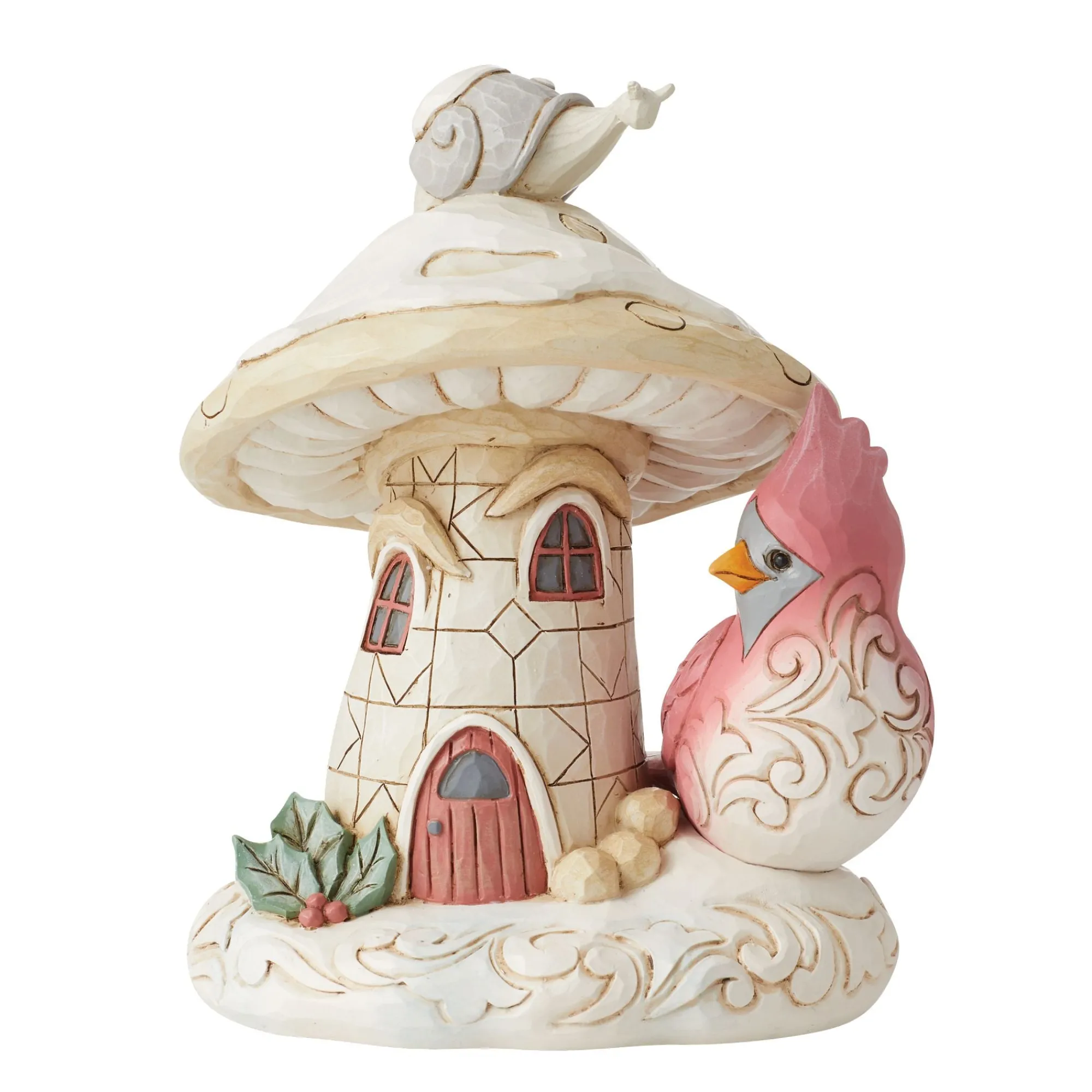 Enesco Gift Figurines | Mushrooms | Woodland Mushroom House/Bird