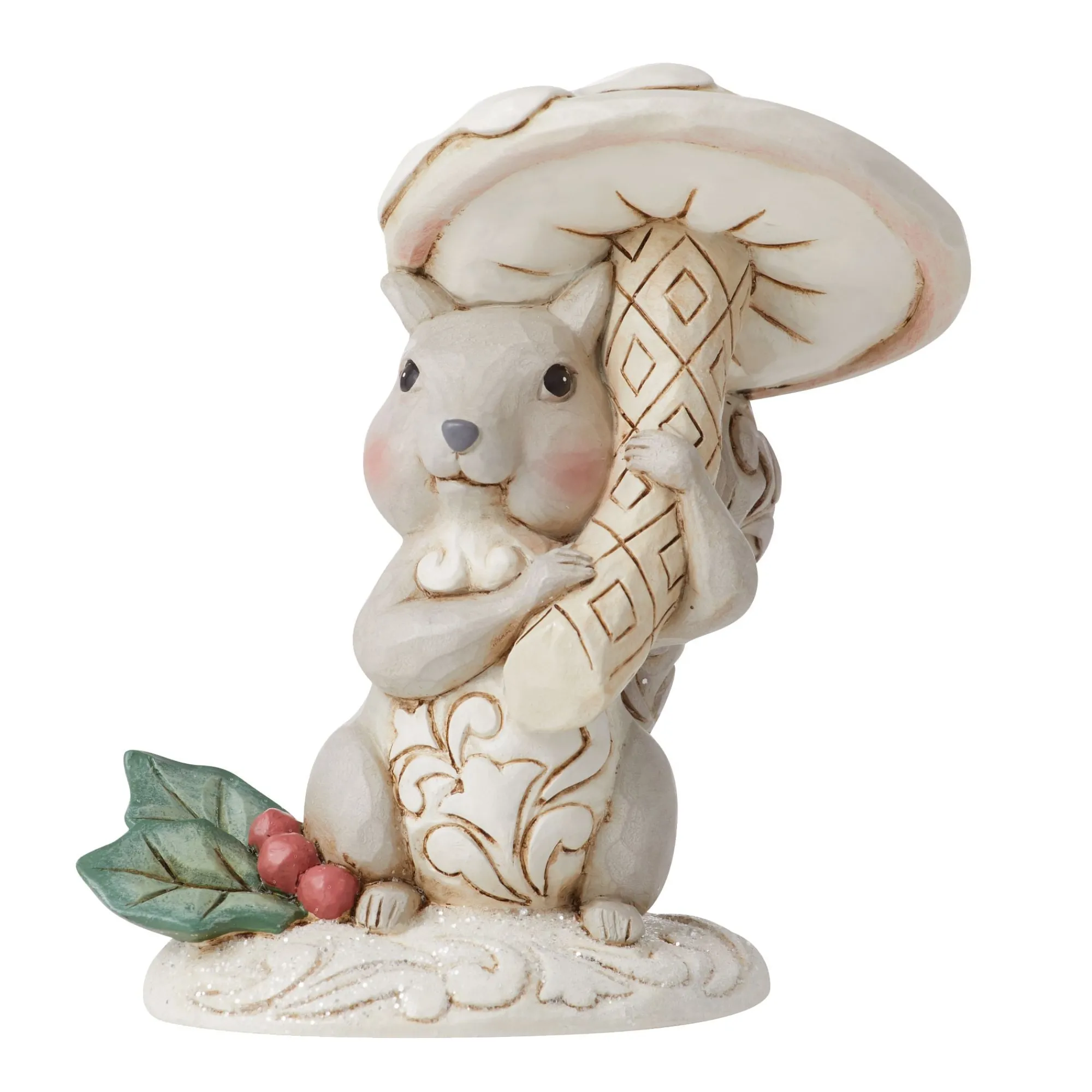 Enesco Gift Figurines | Mushrooms | Woodlnd Squirrel with Mushroom