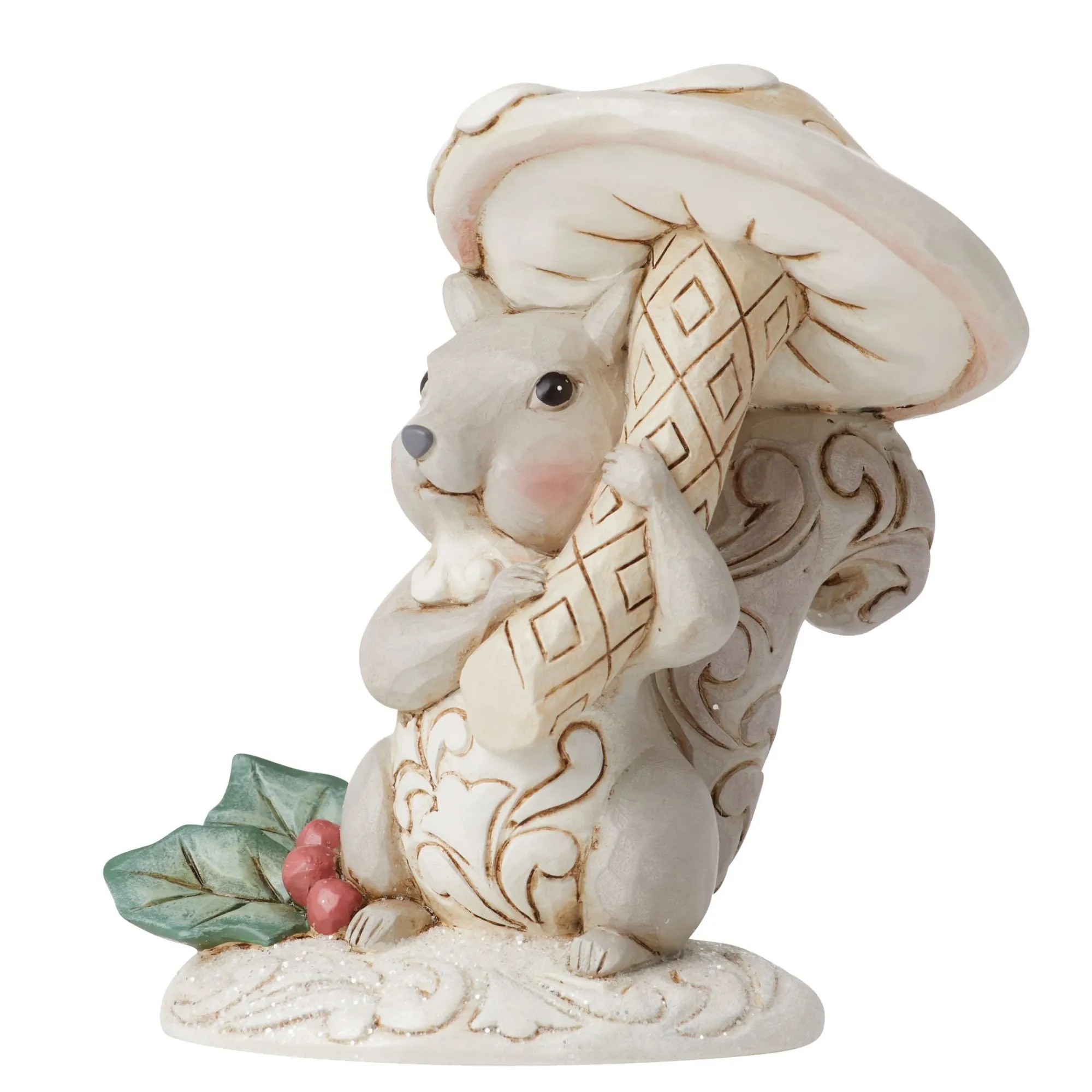 Enesco Gift Figurines | Mushrooms | Woodlnd Squirrel with Mushroom